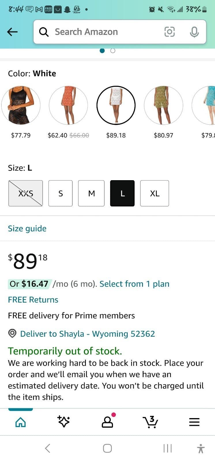 Shear Chemise White szL - Thumbnail 3