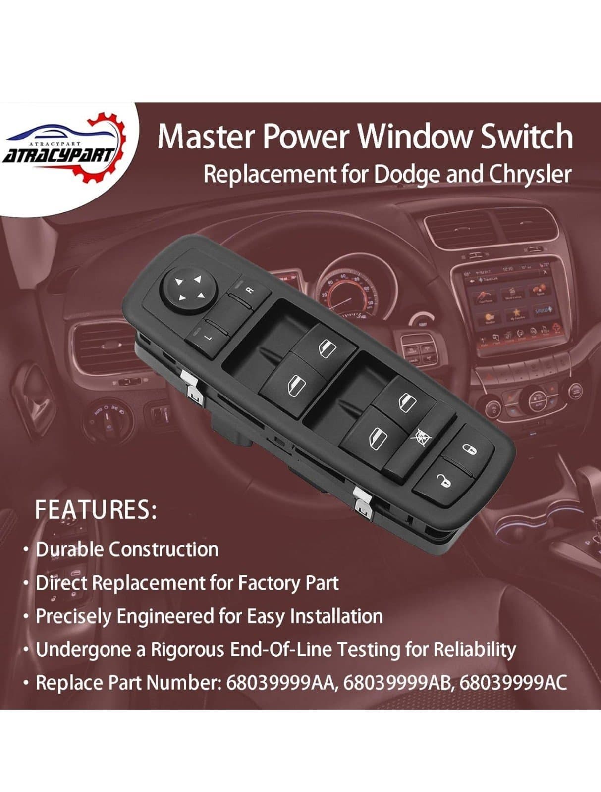 Master Power Window Switch - 3+9 PINS Check Required W/O AUTO - Compatible with - Thumbnail 6