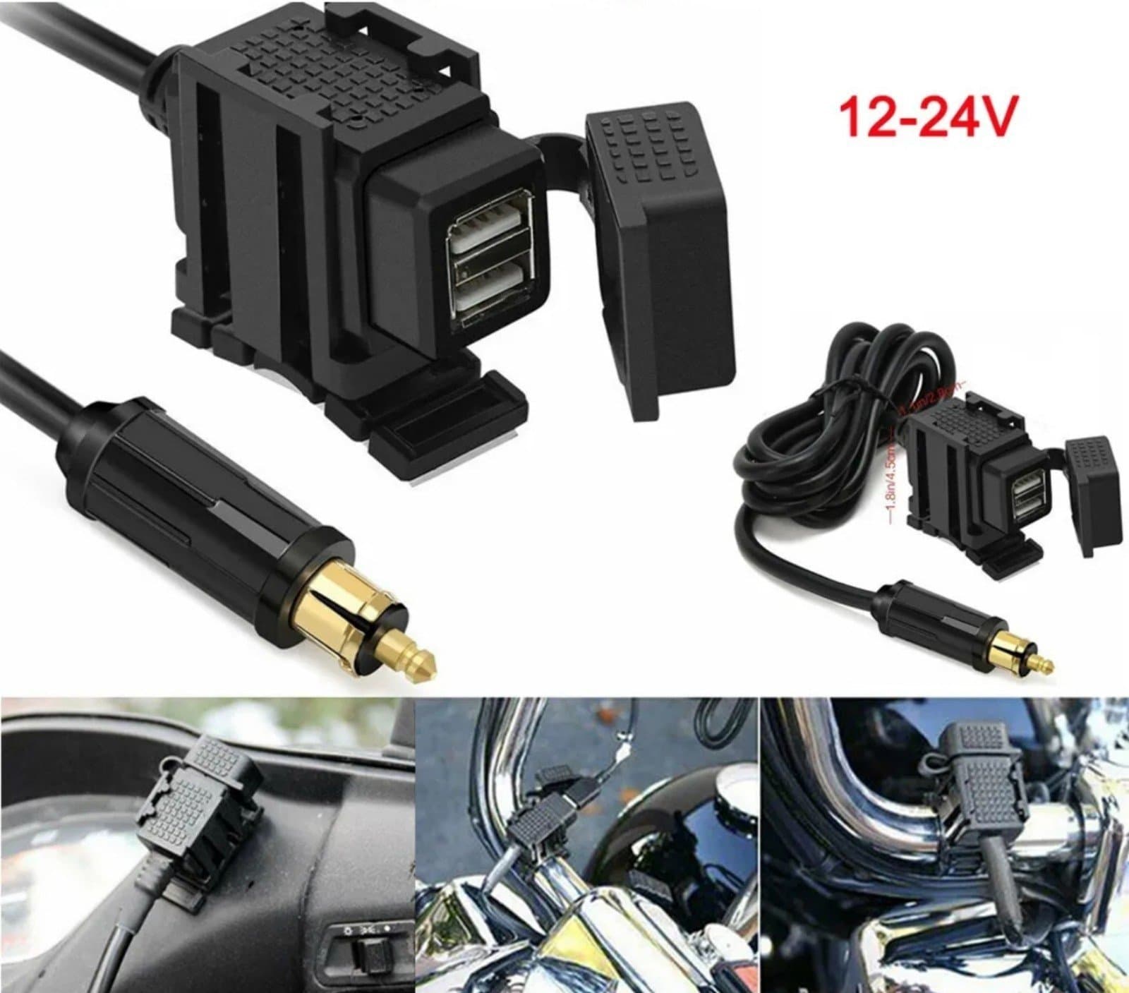 Waterproof Motorcycle Dual USB Charger Adapter Powerlet Din Hella Socket for BMW - Image 1
