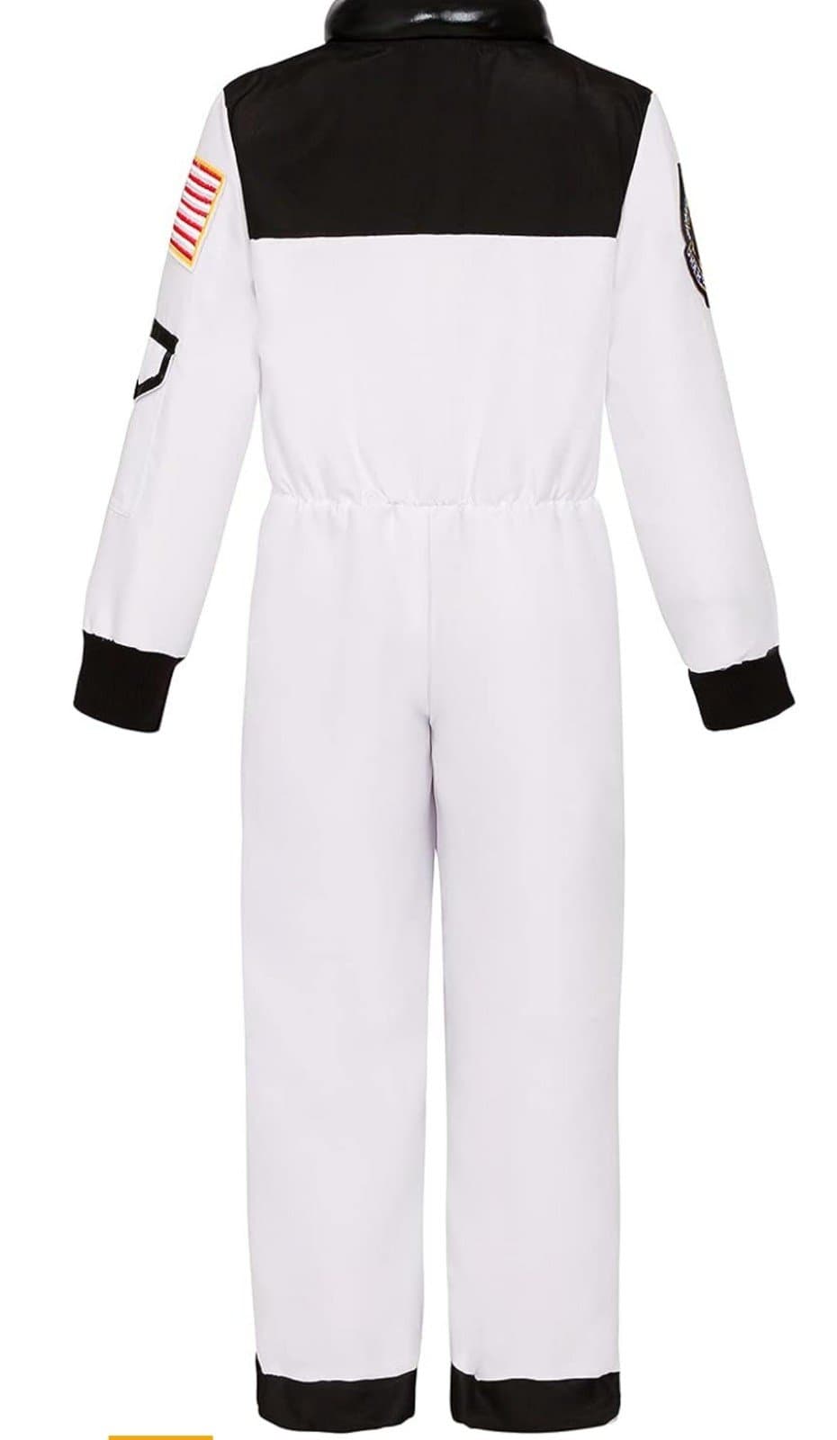 Astronaut Costume kids sz M w/ helmet, gloves & flag - Thumbnail 2