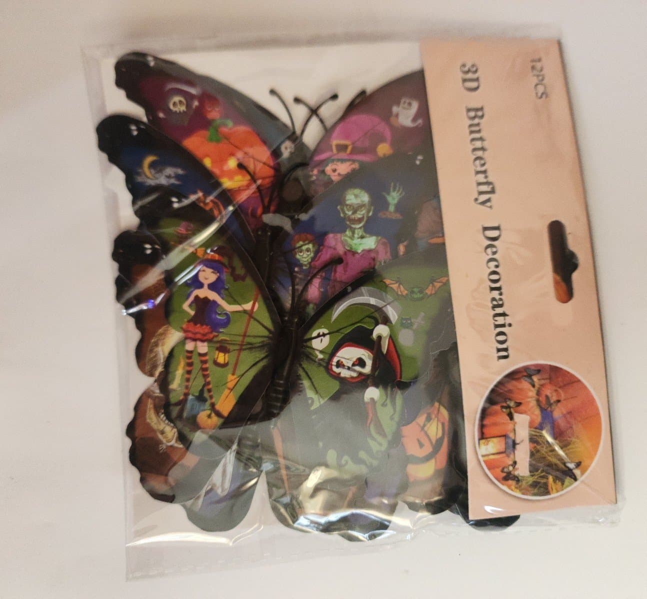 12pc Butterfly Halloween Decorations - Image 1