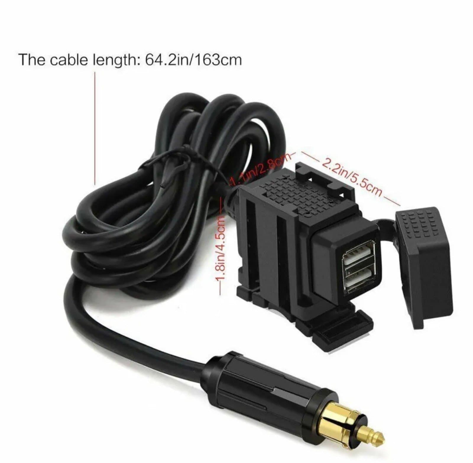 Waterproof Motorcycle Dual USB Charger Adapter Powerlet Din Hella Socket for BMW - Thumbnail 2