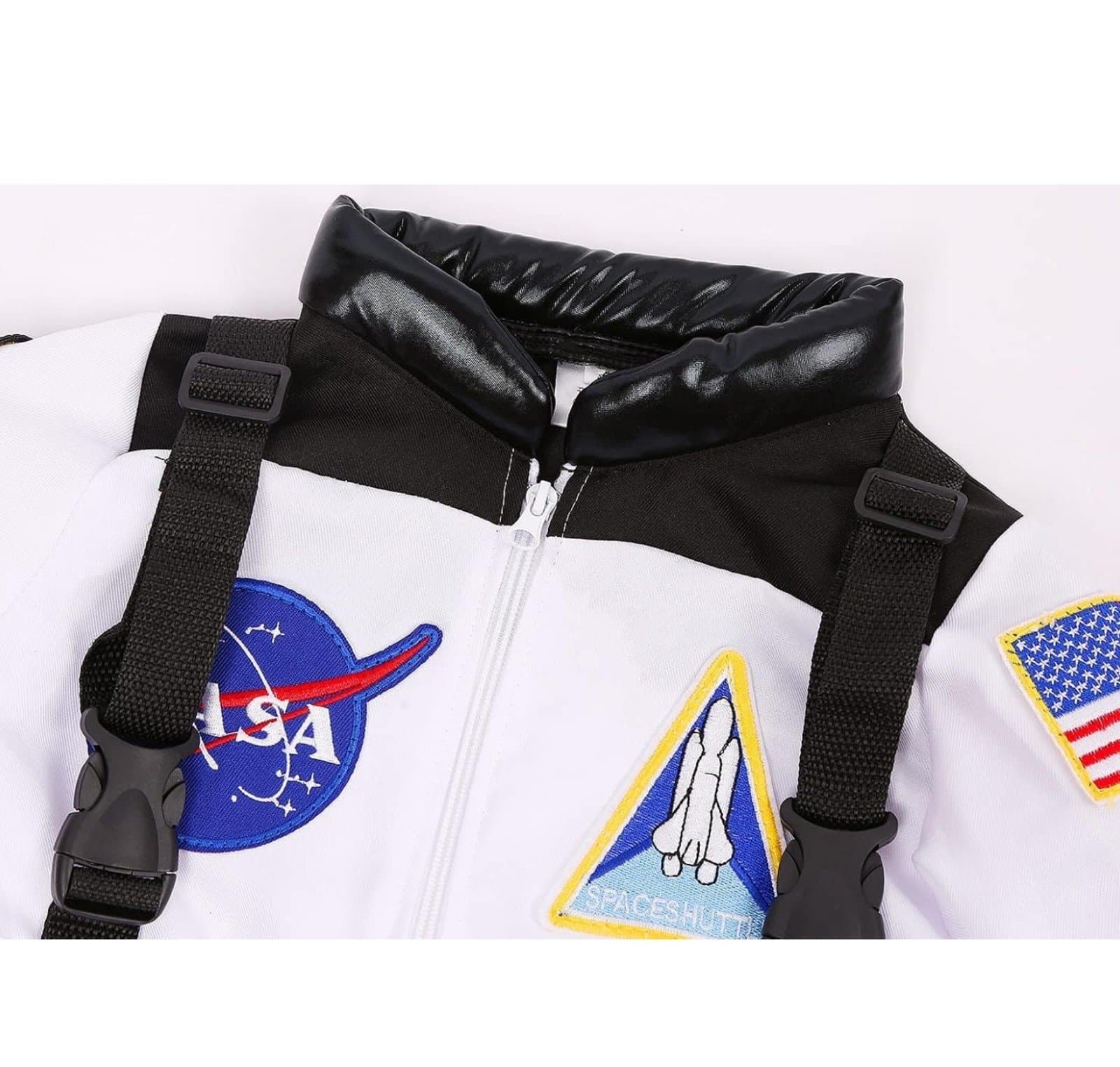Astronaut Costume kids sz M w/ helmet, gloves & flag - Thumbnail 3