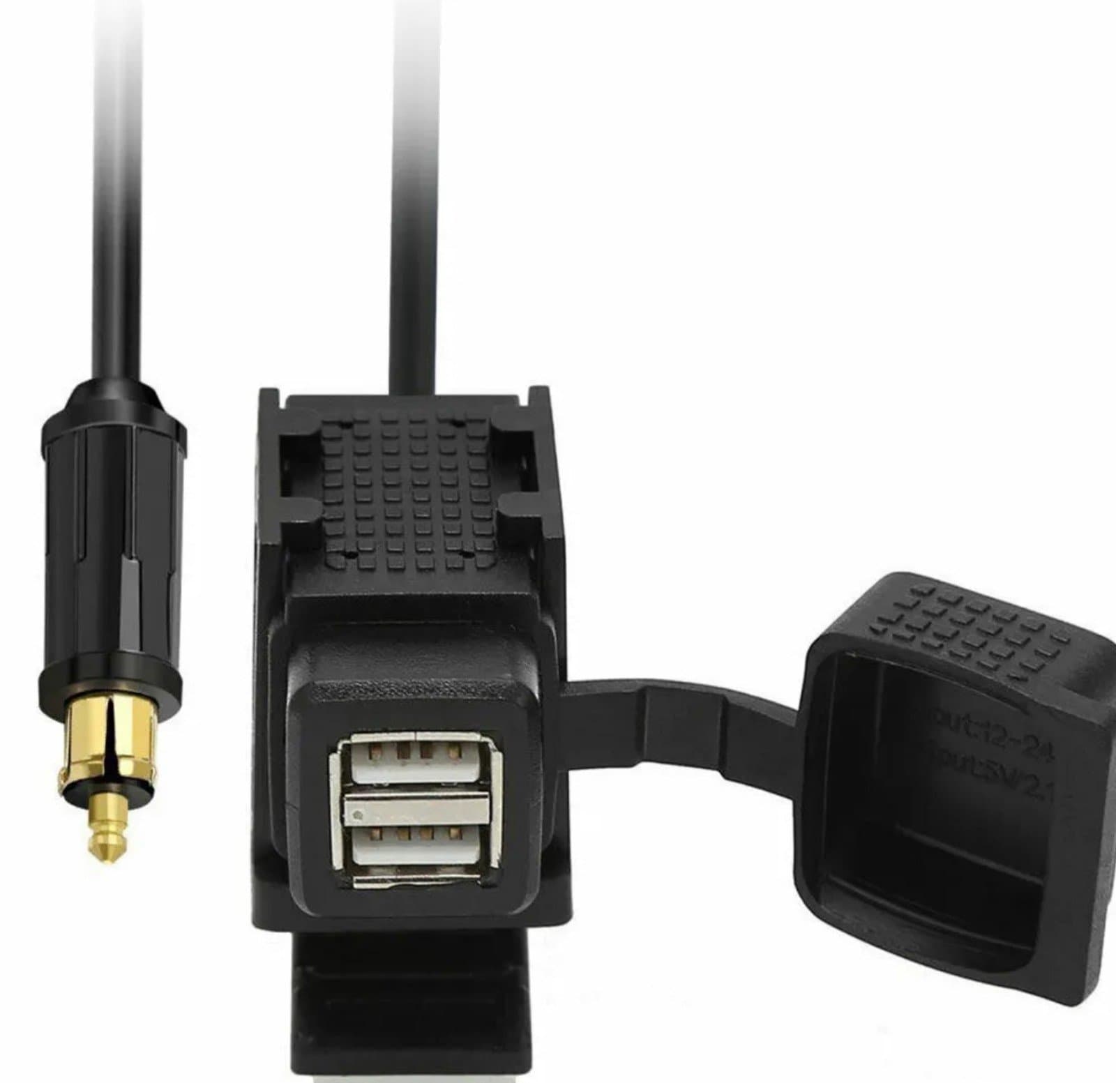 Waterproof Motorcycle Dual USB Charger Adapter Powerlet Din Hella Socket for BMW - Thumbnail 5