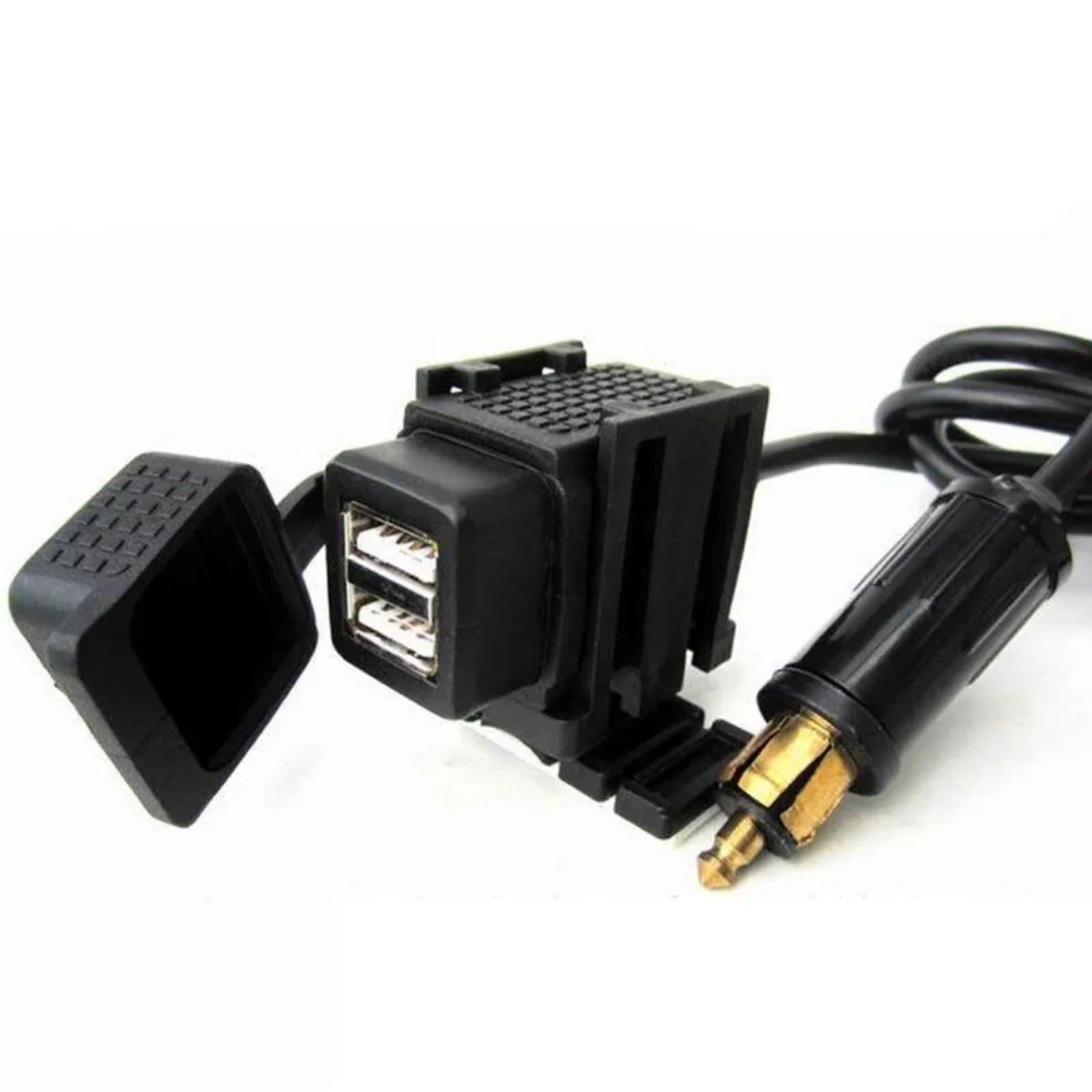 Waterproof Motorcycle Dual USB Charger Adapter Powerlet Din Hella Socket for BMW - Thumbnail 3