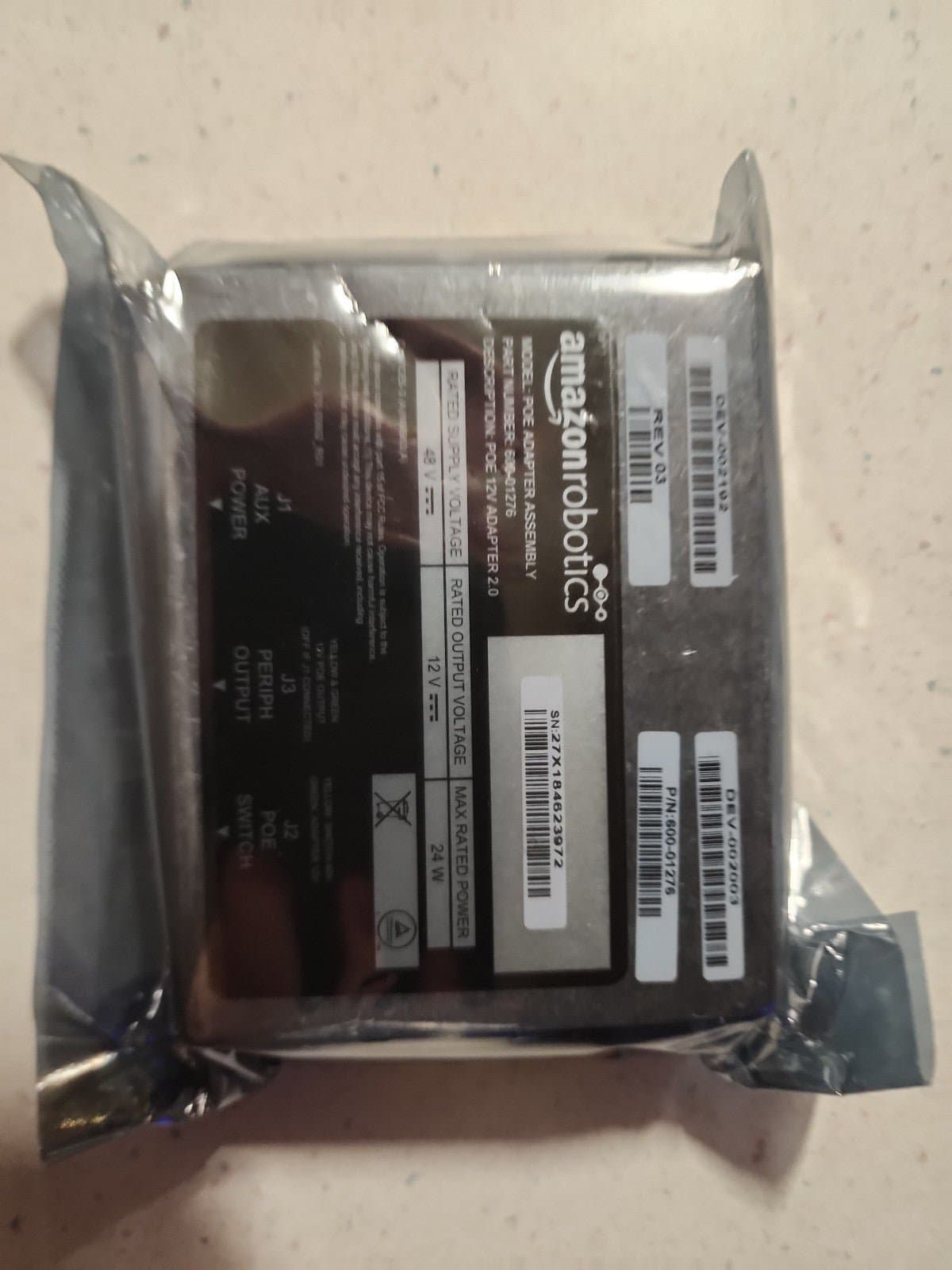 Amazon Robotics PoE Adapter Assembly 600-01276 48v 12v 24w AUX RJ45 Ethernet AMZ - Thumbnail 2