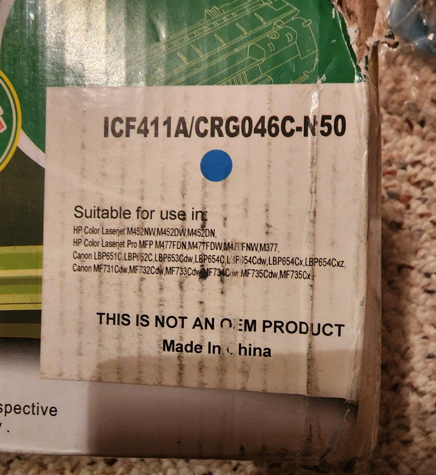 Toner Cartridge for ICF411A/CRG046C-N50-Brand new - Thumbnail 4