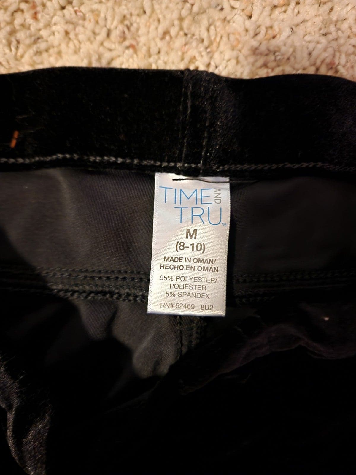 Women's sz M Velour Pants Black "Mom Jeans" style - Thumbnail 3
