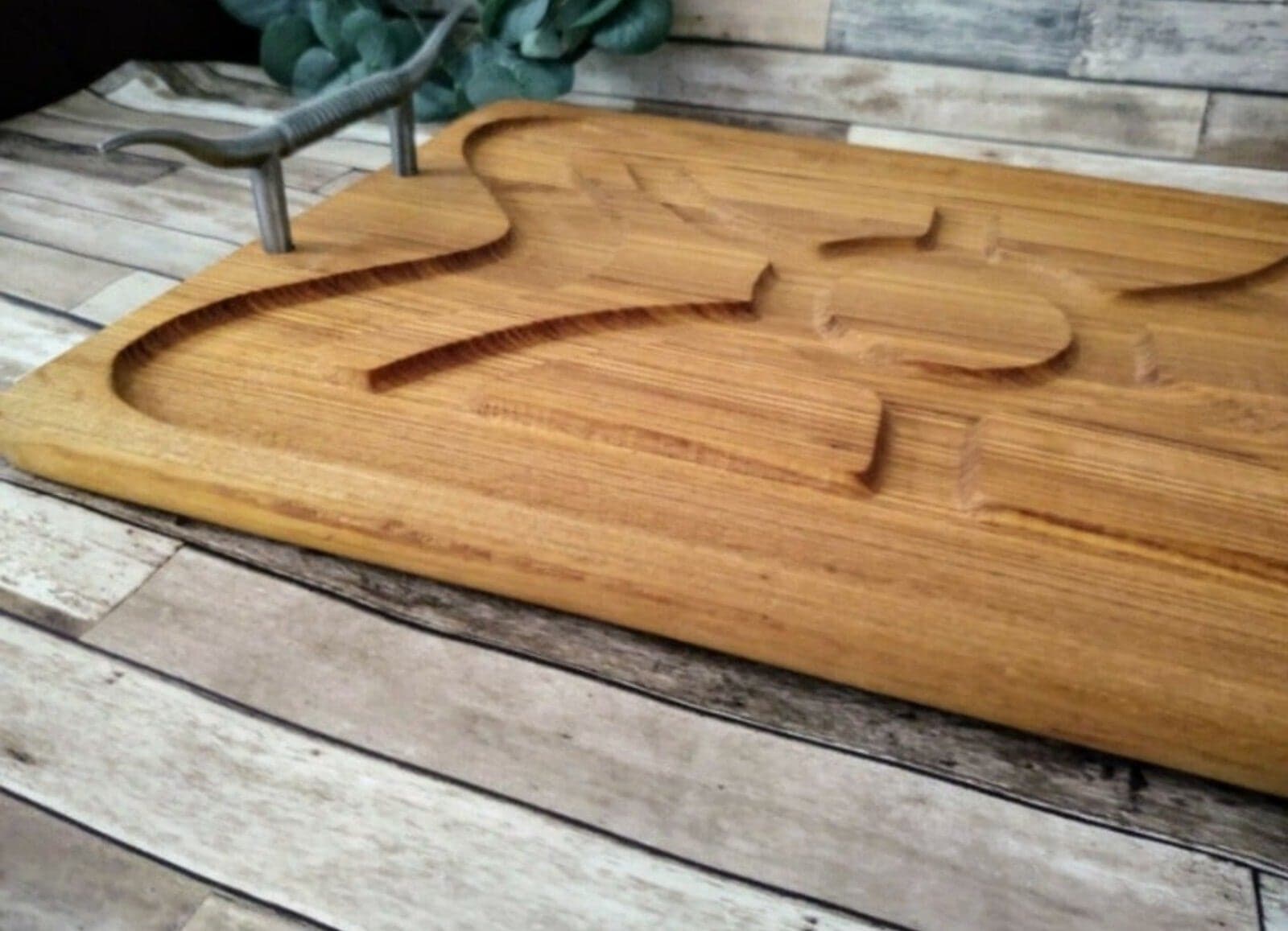 Longhorn Serving Tray w/ metal longhorn handles - Thumbnail 2