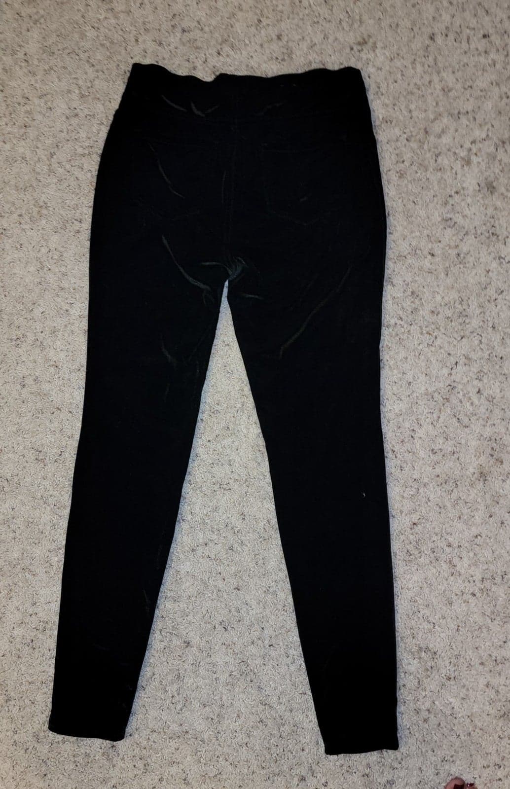 Women's sz M Velour Pants Black "Mom Jeans" style - Thumbnail 5