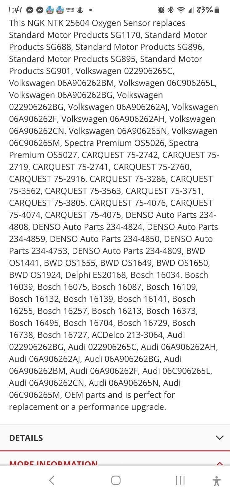Voltswagen NGK 25604 Oxygen Sensor - Thumbnail 5