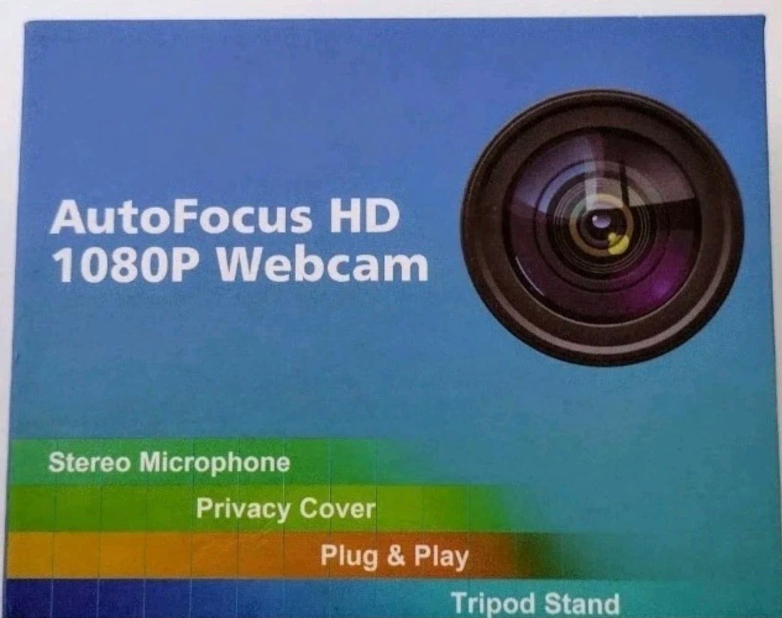 Video Webcam and Wide Angle Camera w/ Built-in Microphone & Tripod Full HD 1080 - Image 1