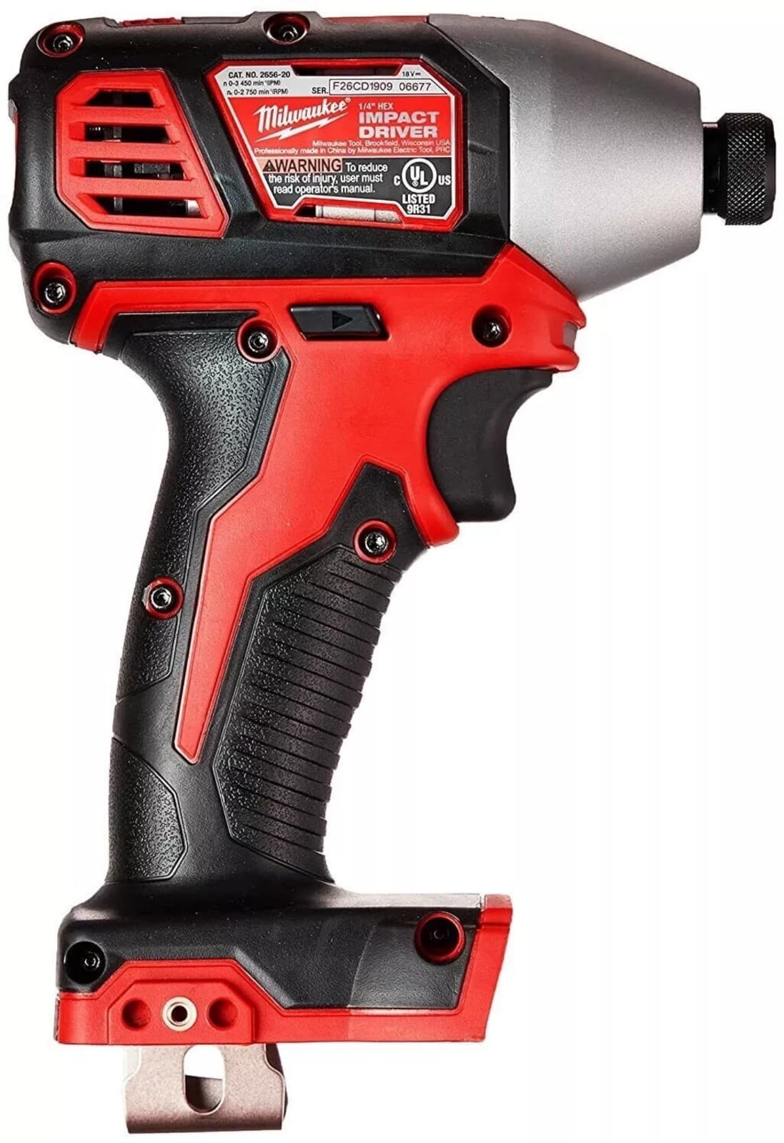 Milwaukee 2656-20 1/4" M18 Cordless Battery Hex Impact Driver 18 Volt Tool - Thumbnail 2