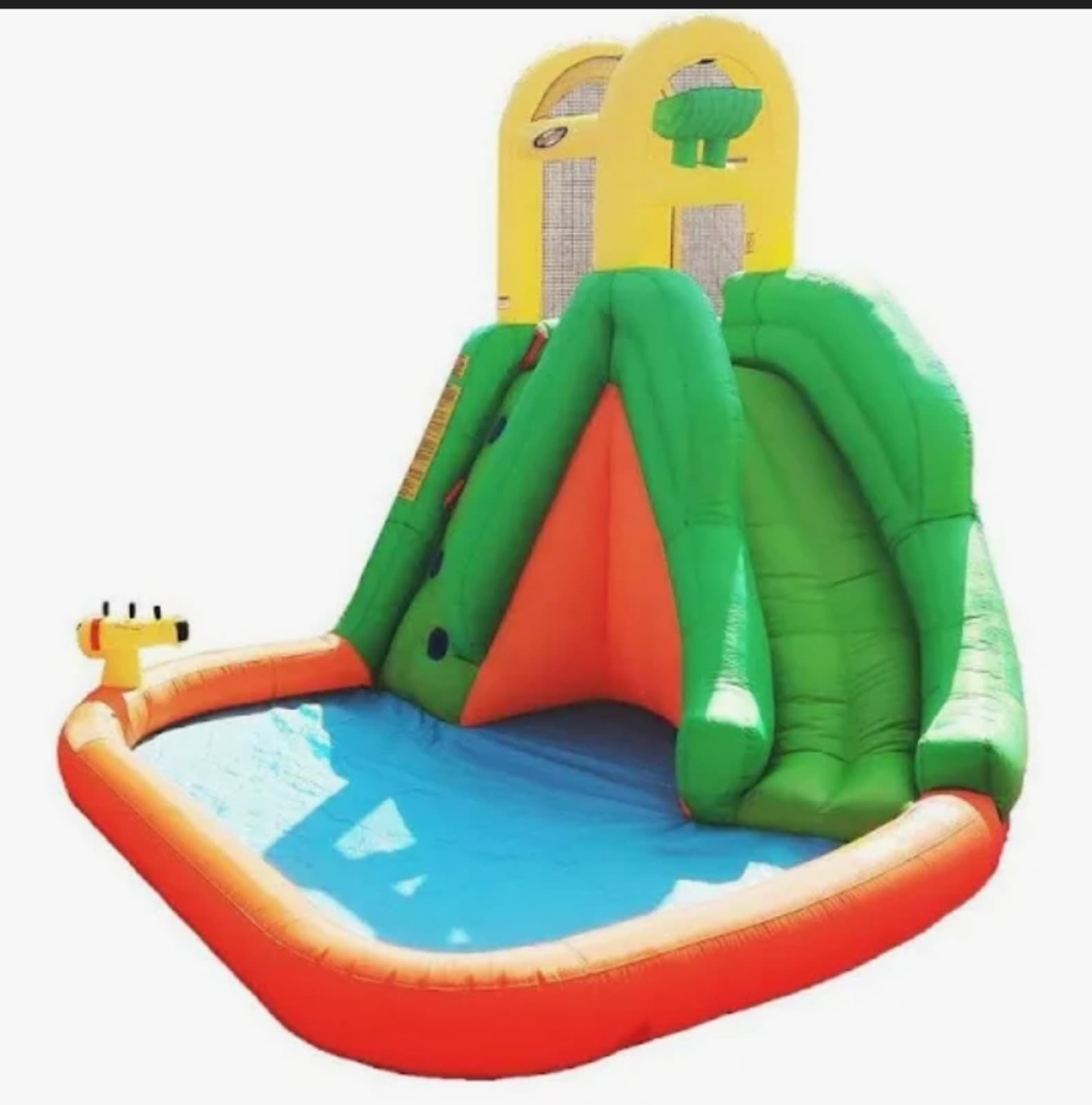 Splash Fun Giant Slide Backyard Inflatable Water Park Splash Pad with Basketball - Thumbnail 2