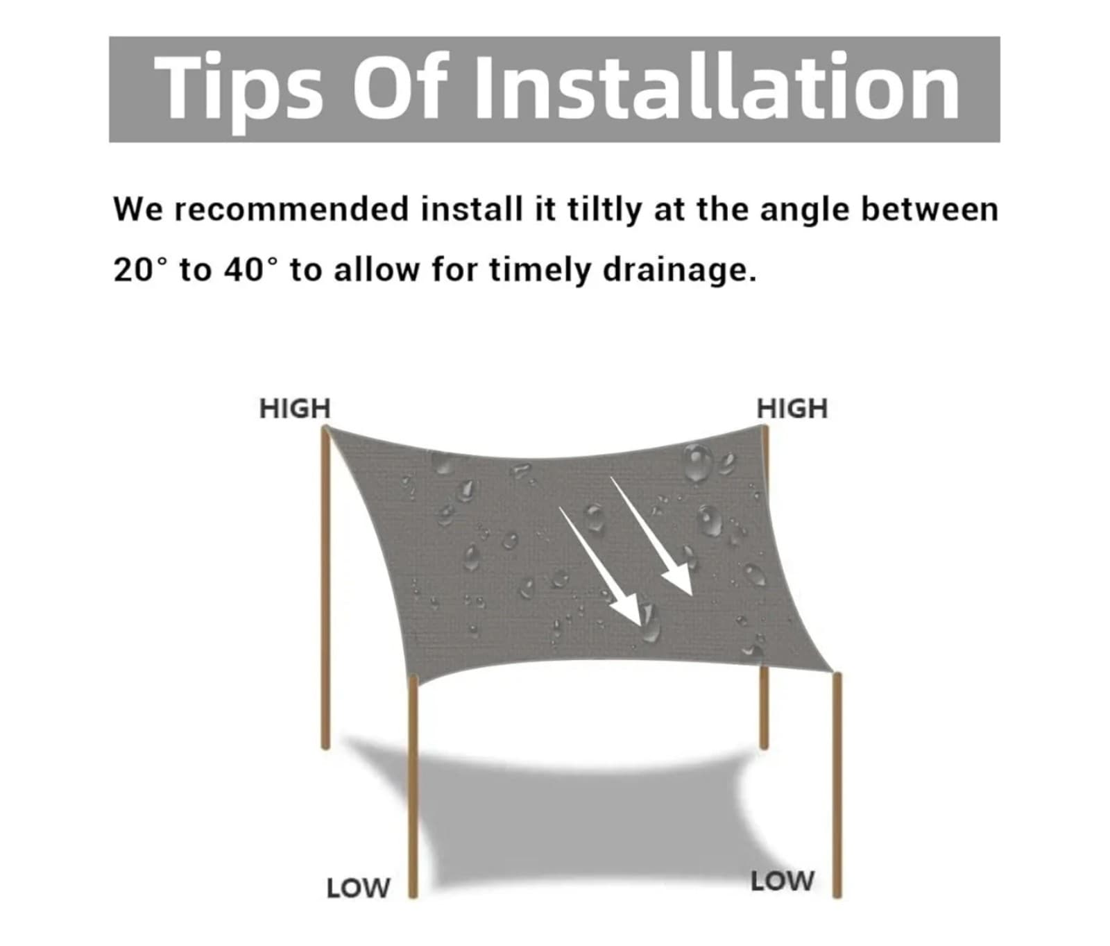 Sun Shade Waterproof Canopy Effectively 95% UV Block 6.5'x10' - Thumbnail 5