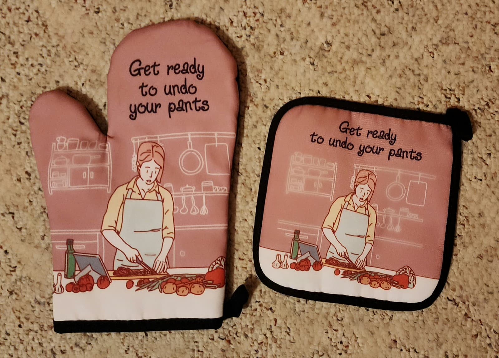 Oven Mitt and Potholder Set, Silicone Non-Slip Oven Mitts - Image 1