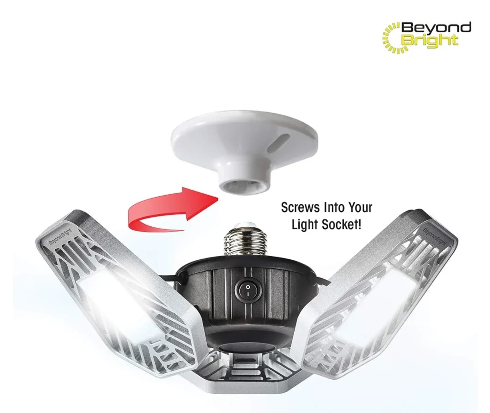 Beyond Bright LED Garage Light - 3 Adjustable Panels, Energy Efficient - Thumbnail 2