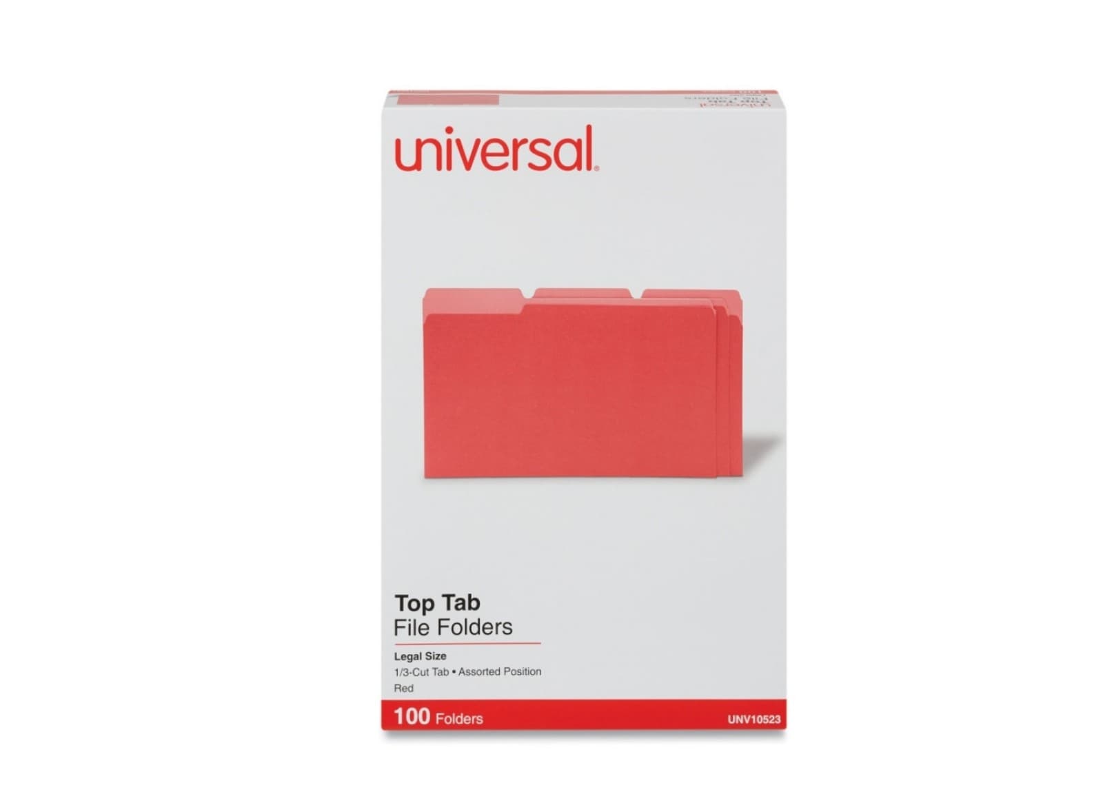 Universal Deluxe Colored Top Tab File Folders, 1/3-Cut Tabs:Legal Size 50ct - Image 1