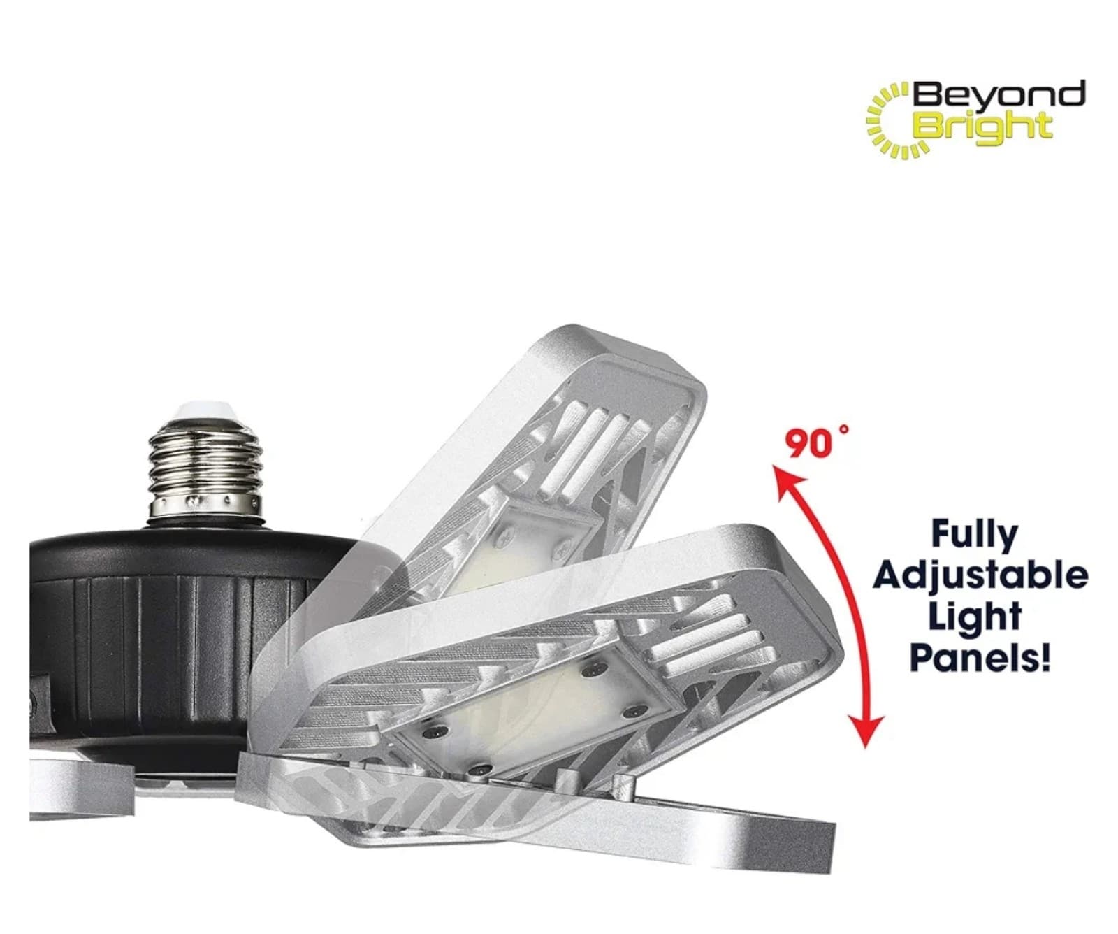 Beyond Bright LED Garage Light - 3 Adjustable Panels, Energy Efficient - Thumbnail 3