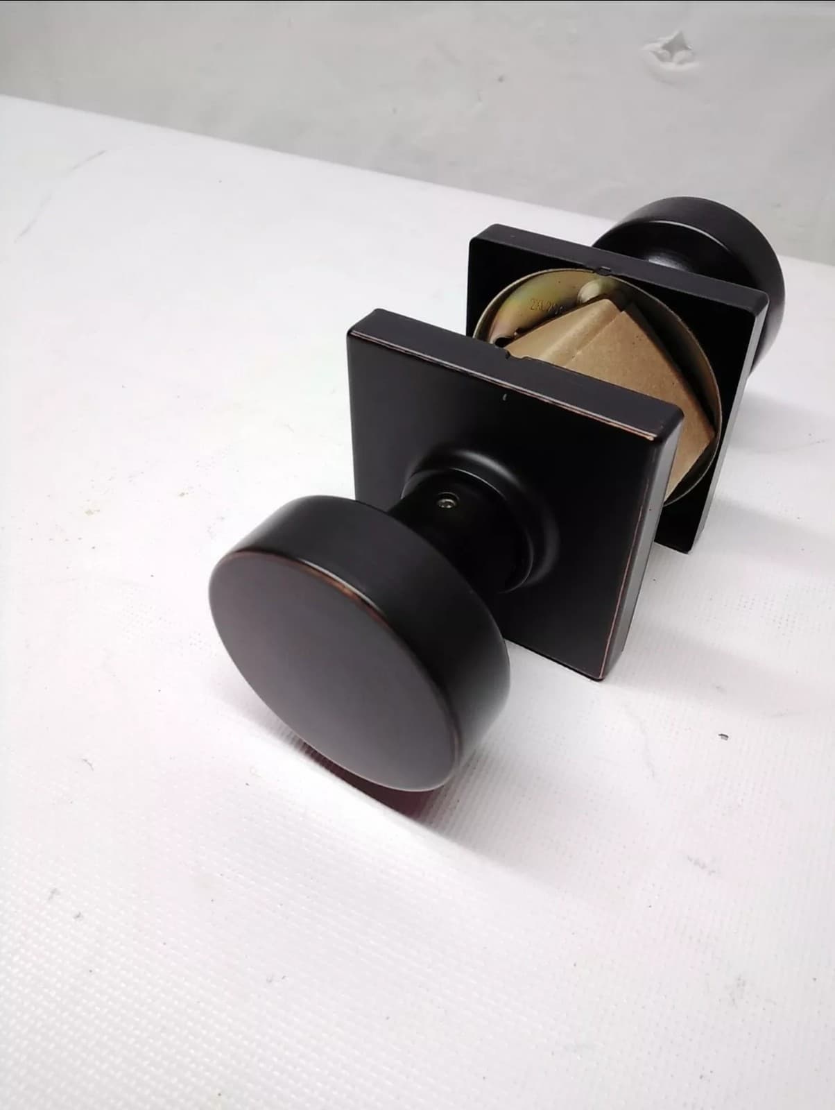 Kwikset Pismo Passage Knobset with Square Rosette Venetian Bronze - Thumbnail 3