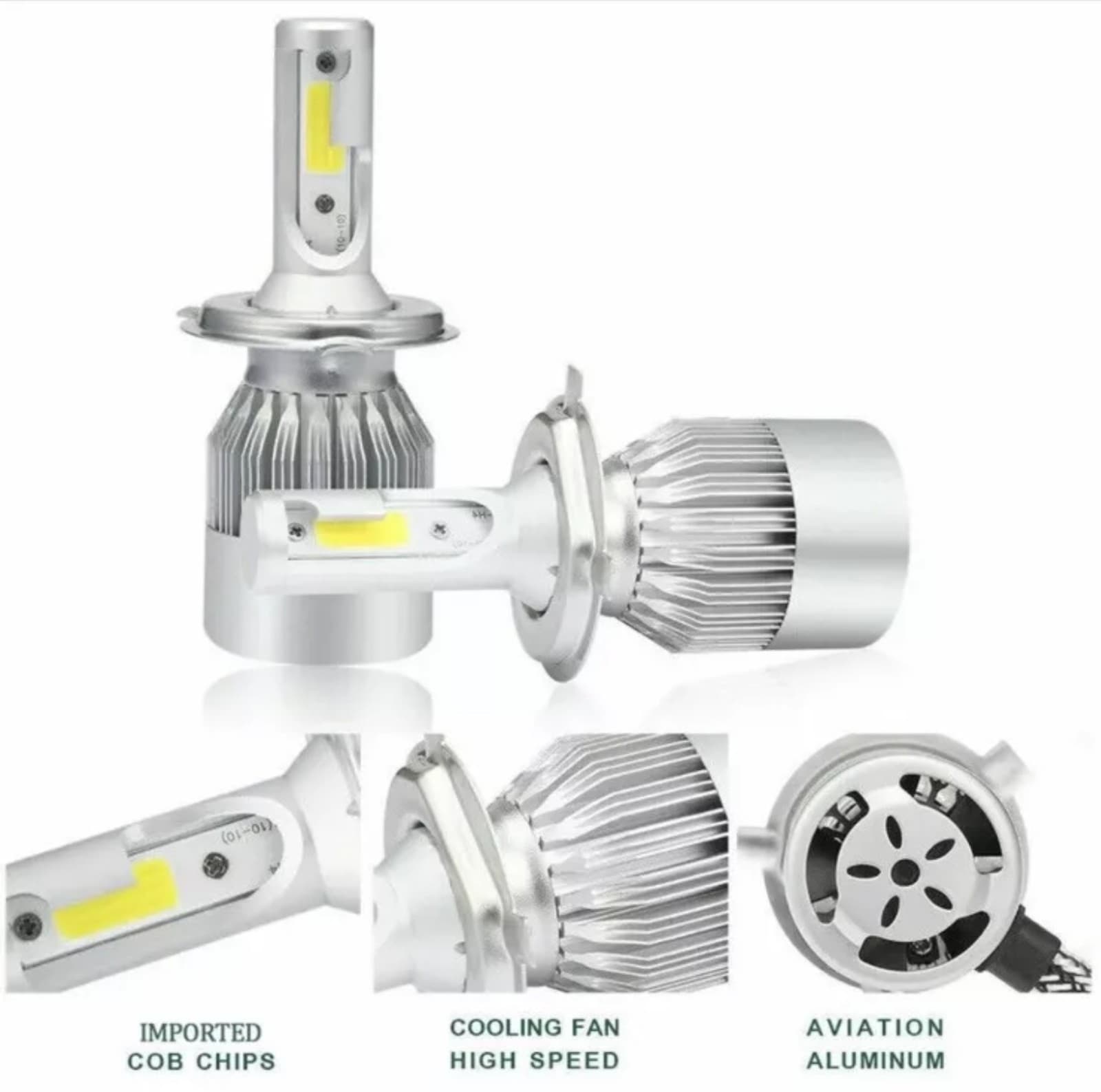 C6 (HB4) 9006 LED Headlight Kit 6500K White Low Beam Bulbs - Thumbnail 3