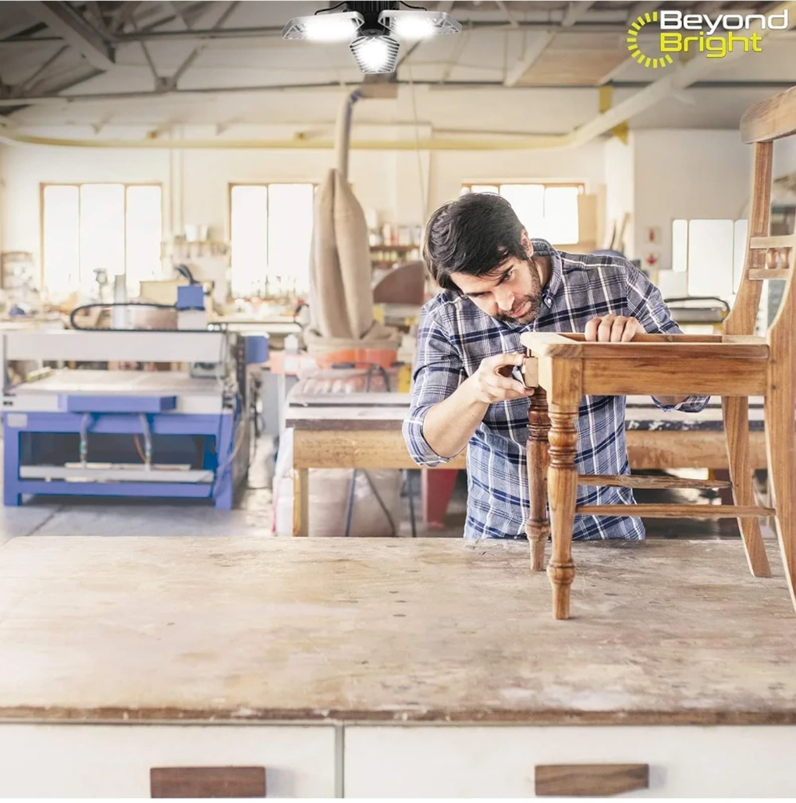 Beyond Bright LED Garage Light - 3 Adjustable Panels, Energy Efficient - Thumbnail 6