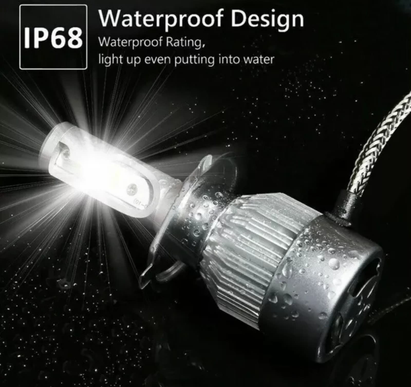 C6 (HB4) 9006 LED Headlight Kit 6500K White Low Beam Bulbs - Thumbnail 7