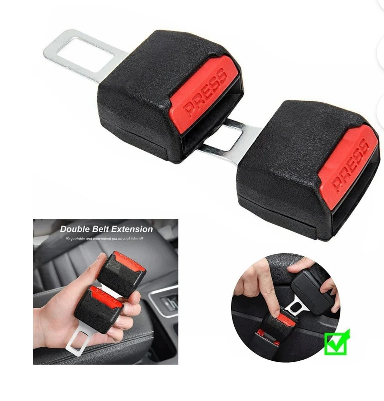 Seat Belt Extender Pack of 2, Universal Seat Belt Extenders for Cars, Seat Belt - Image 1