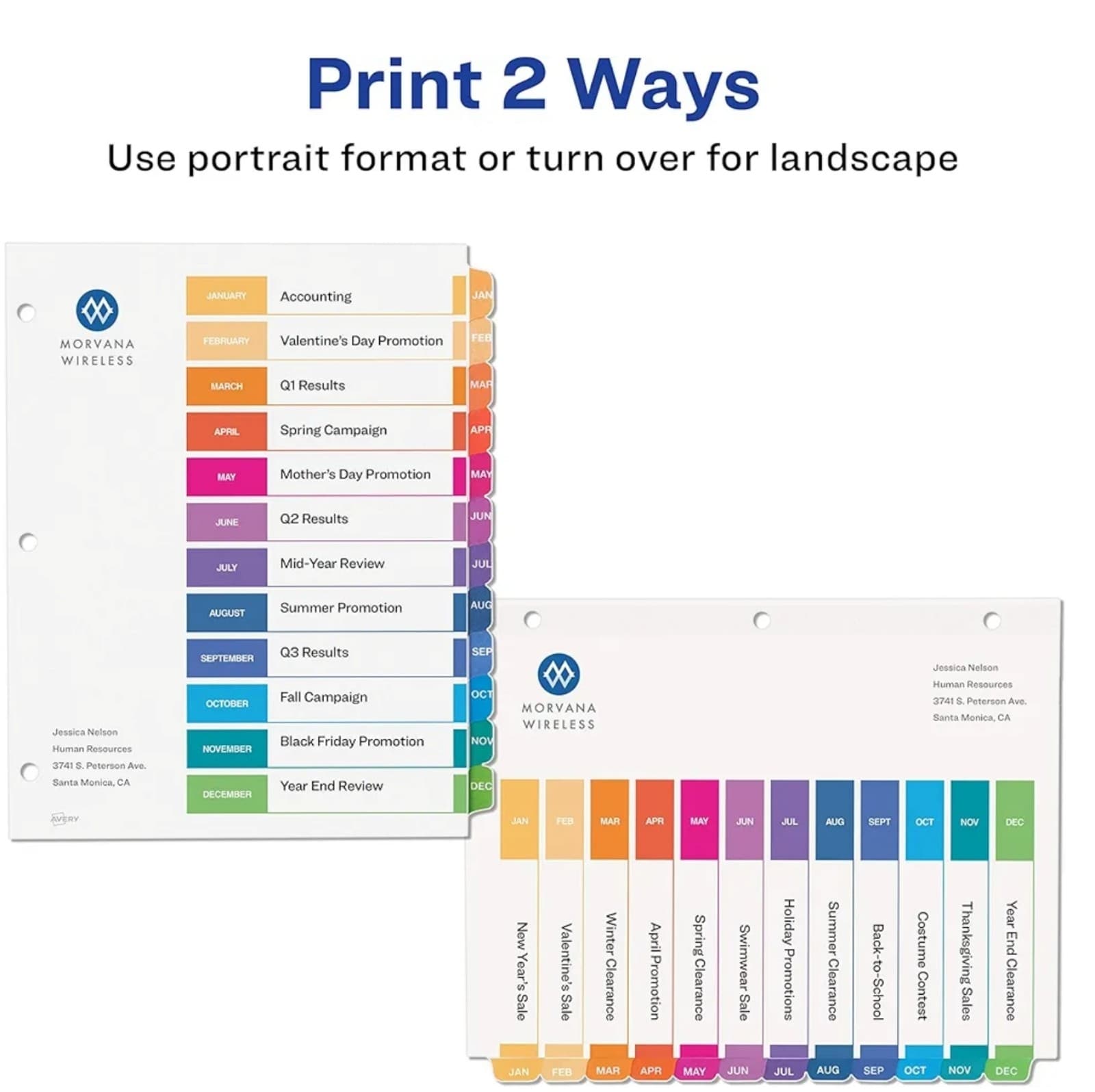 Avery Jan-Dec 12 Tab Dividers for 3 Ring Binders, Customizable Table of Contents - Thumbnail 3