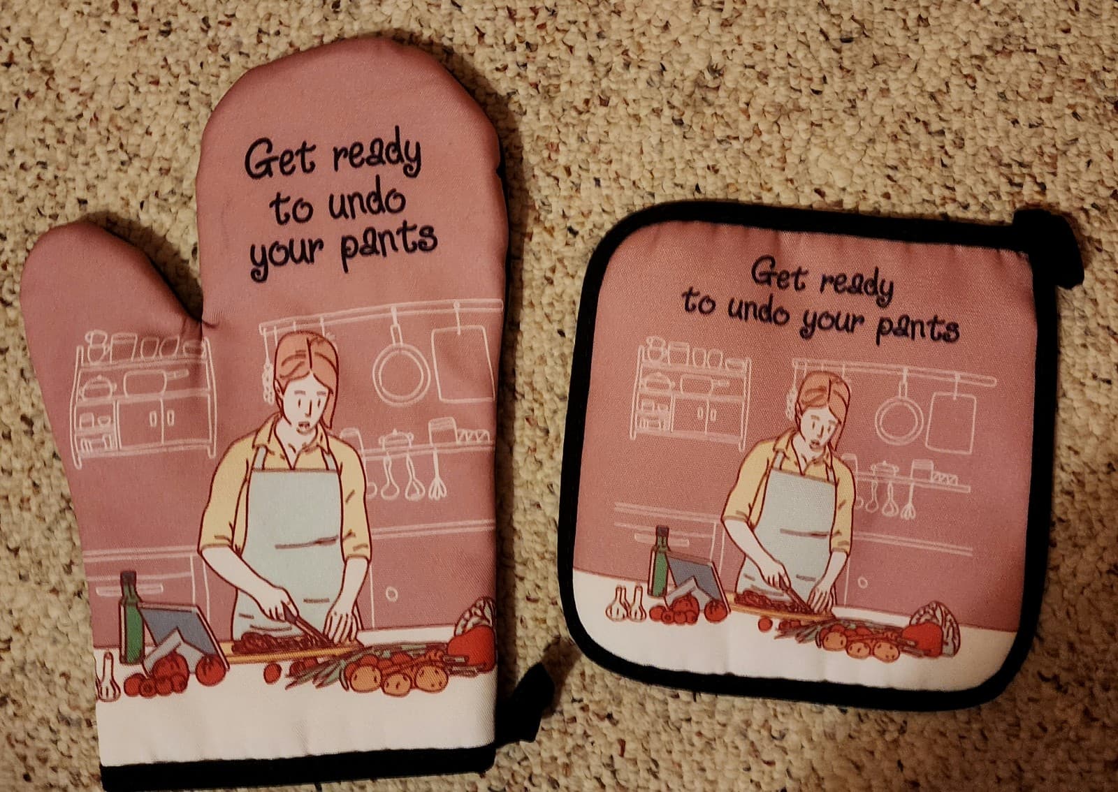 Oven Mitt and Potholder Set, Silicone Non-Slip Oven Mitts - Thumbnail 2