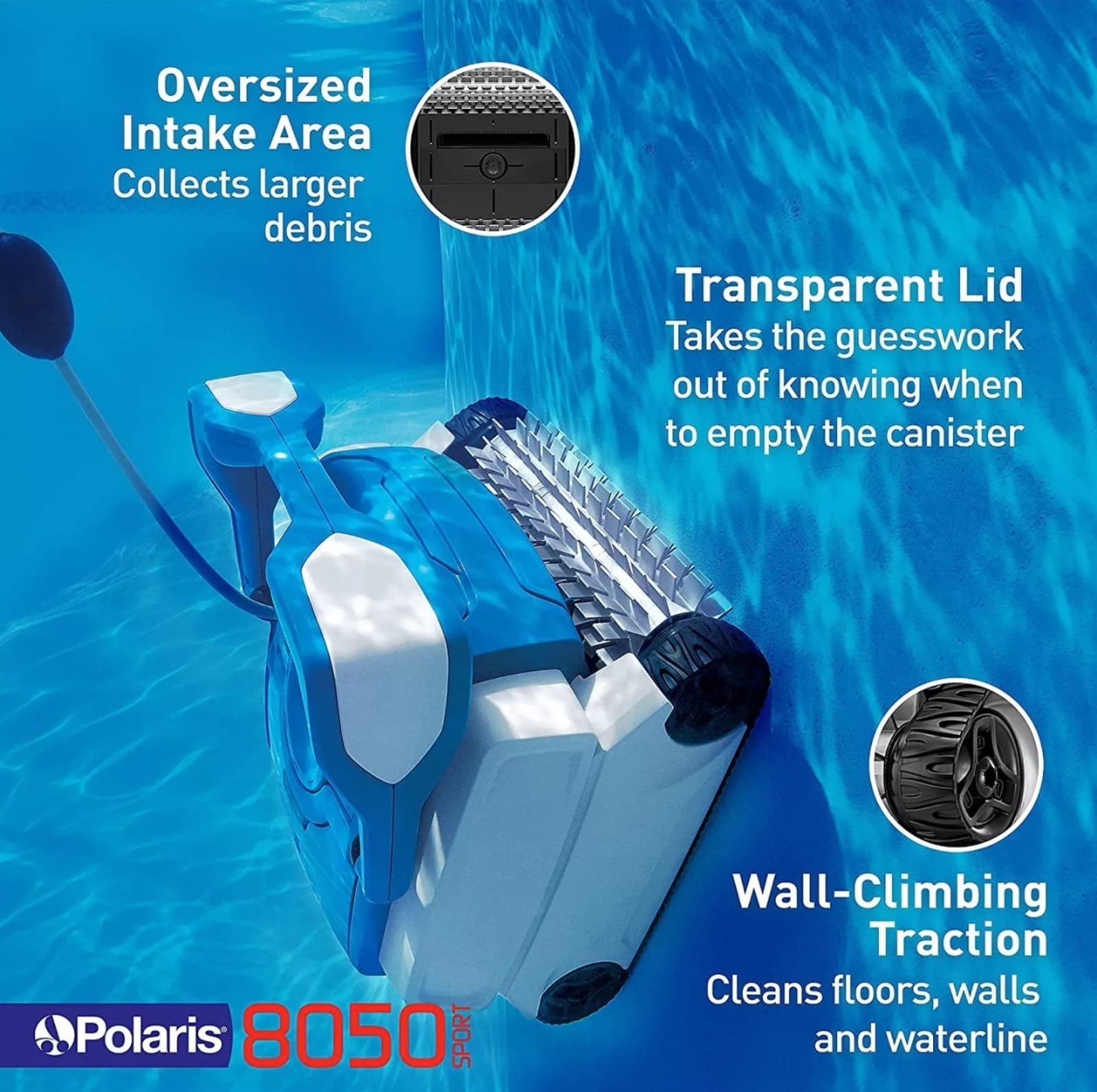 Polaris F8050 Sport Robotic Wall Climbing Inground Swimming Pool Vacuum CleanerD - Thumbnail 3