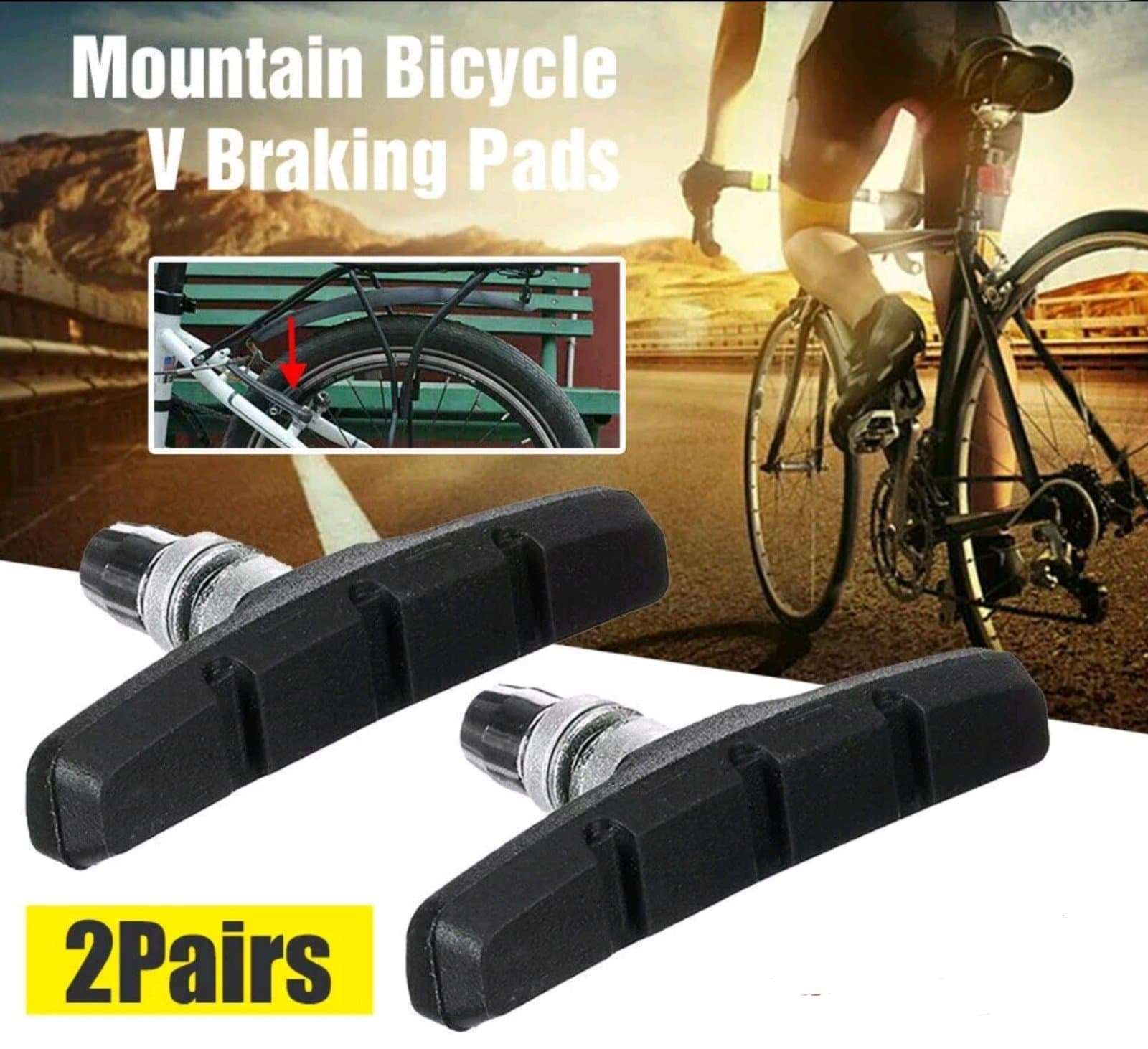 Mountain Bike BMX Cycling V Brake Blocks Bicycle Break Pad Shoes Hold - Image 1