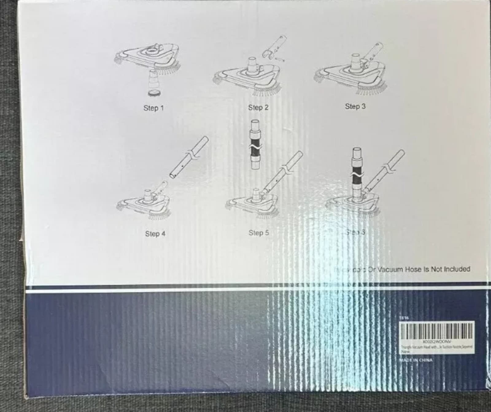 Triangle Pool Vacuum Head Attachment w/Side Brush Sepetrel Transparent - Thumbnail 2