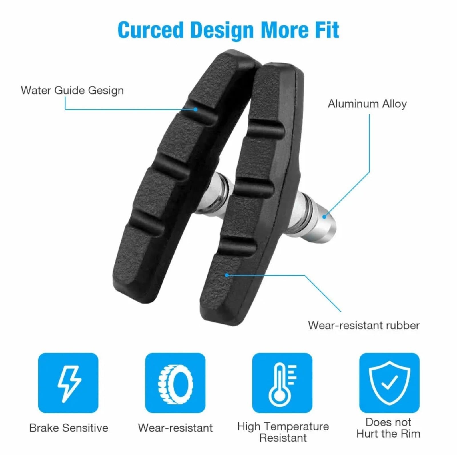 Mountain Bike BMX Cycling V Brake Blocks Bicycle Break Pad Shoes Hold - Thumbnail 11