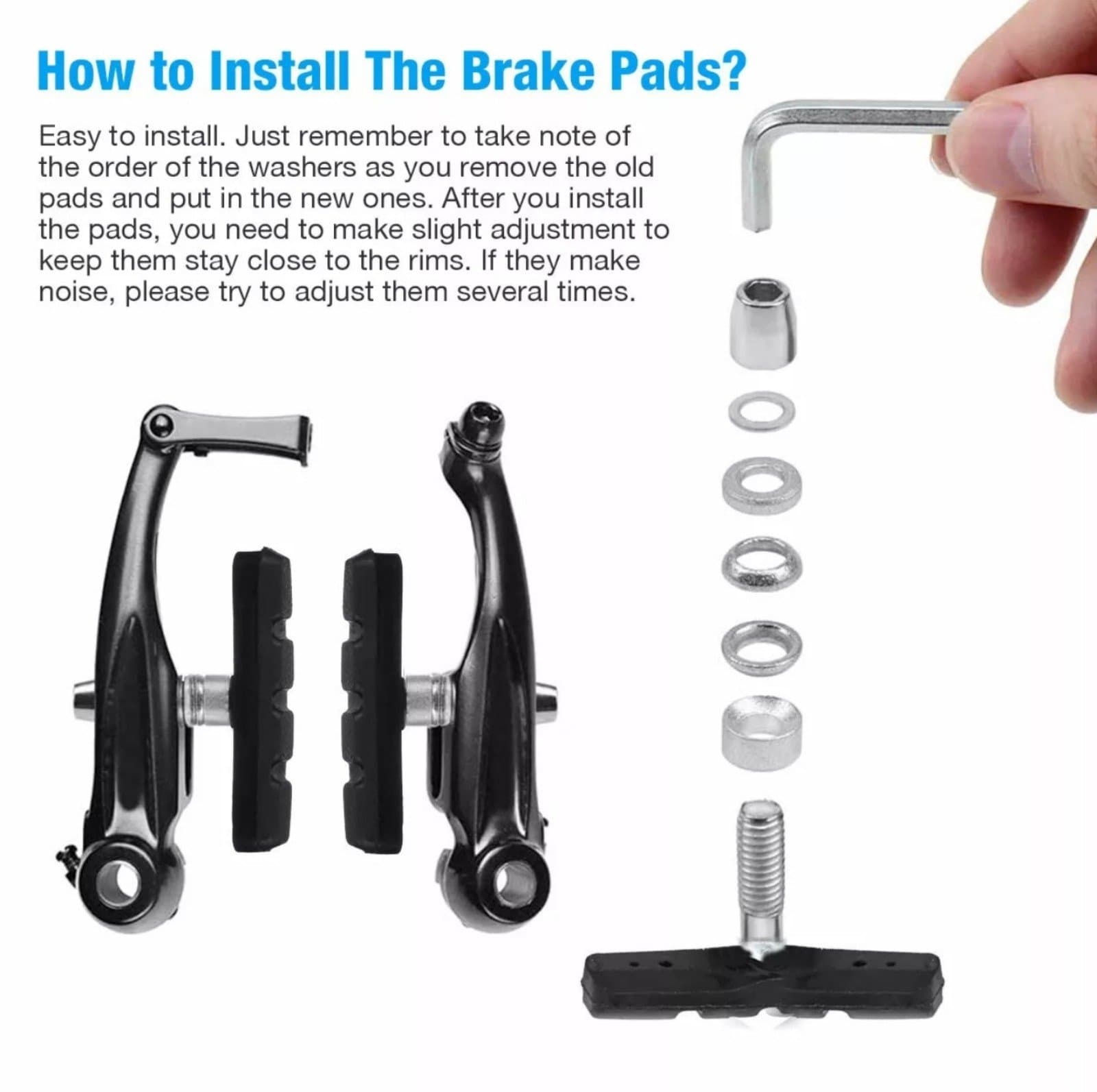 Mountain Bike BMX Cycling V Brake Blocks Bicycle Break Pad Shoes Hold - Thumbnail 9