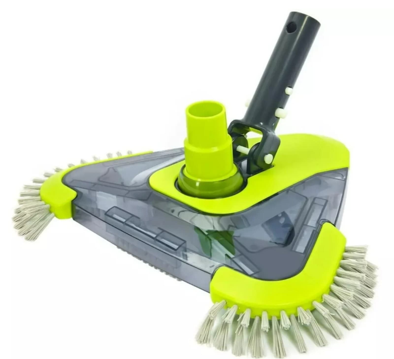 Triangle Pool Vacuum Head Attachment w/Side Brush Sepetrel Transparent - Image 1