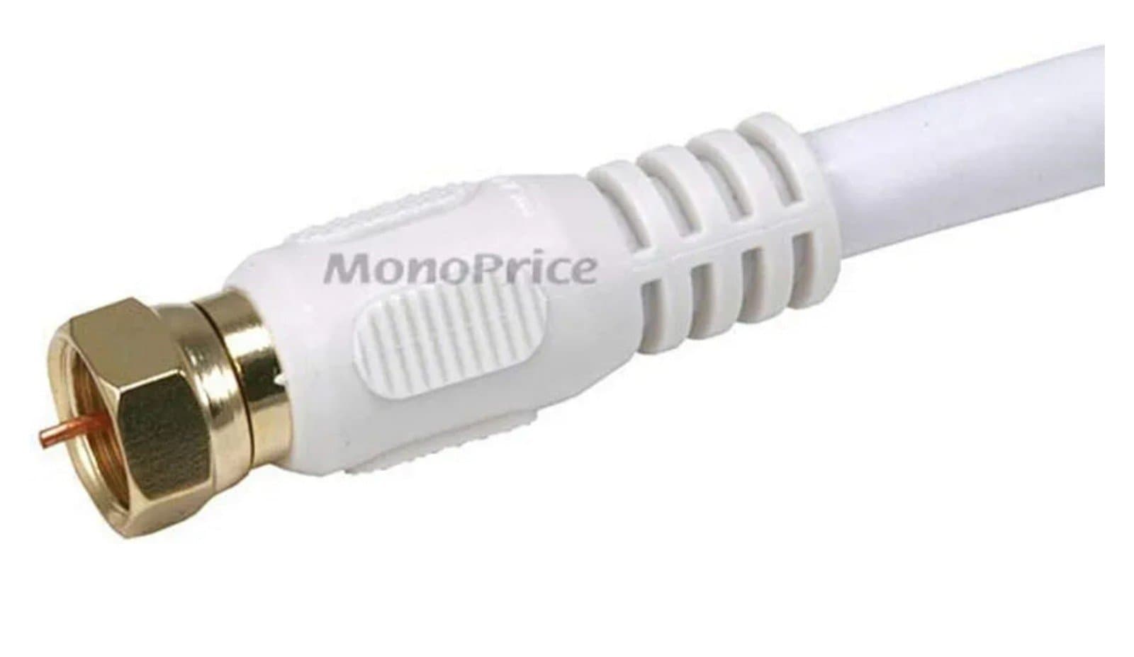 Coaxial Cable with F Type Connector,25ft,White - Thumbnail 2
