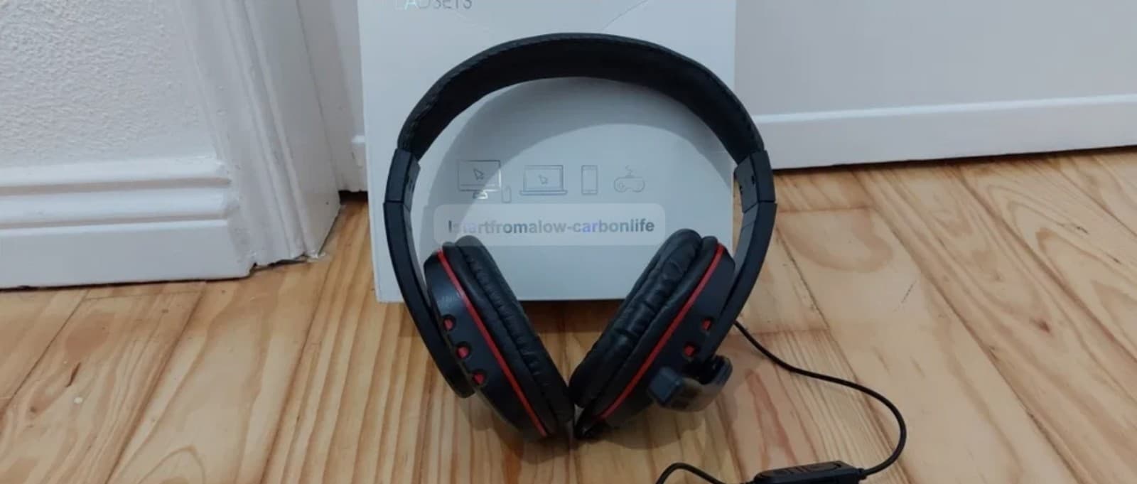 Wired Headset Black & Red A+ - Image 1