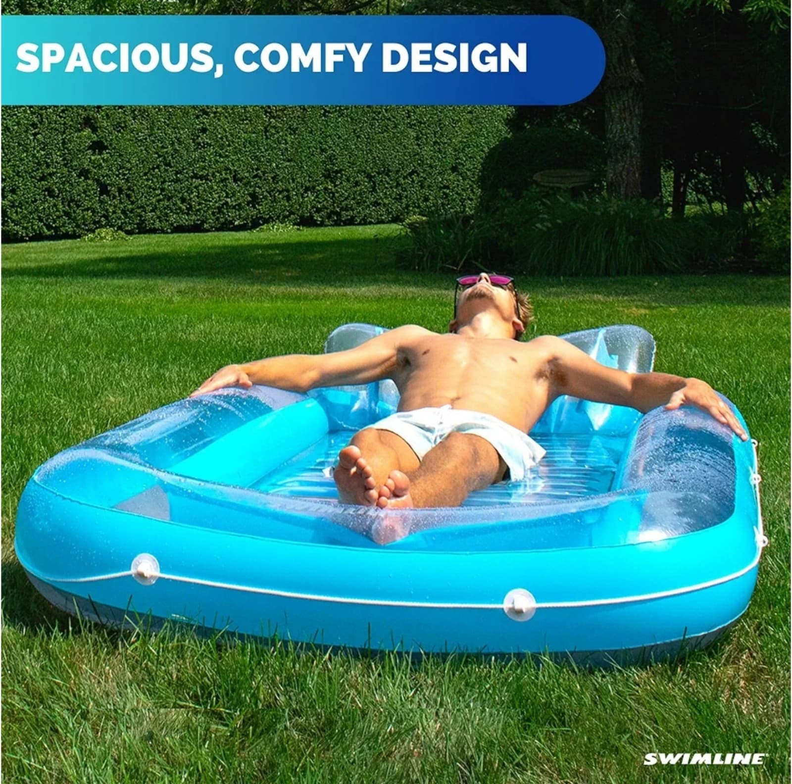 SWIMLINE Original Suntan Tub Series Classic Inflatable Tanning Float Floating - Thumbnail 5