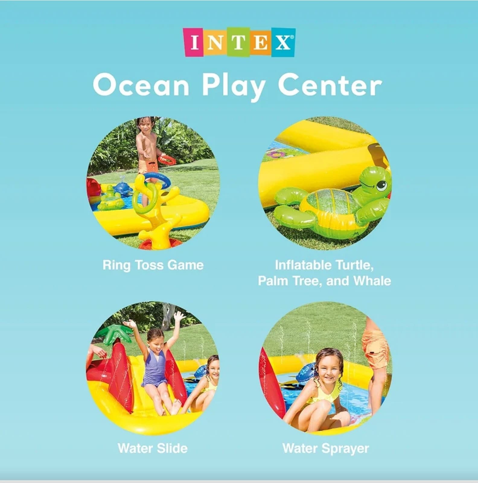 Intex Inflatable Ocean Play Center Kids Pool - Thumbnail 3