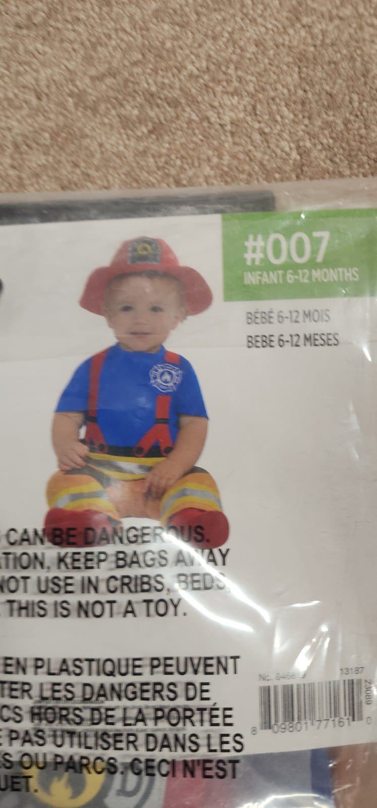 Fireman Costume size 6-12 Months - Thumbnail 2