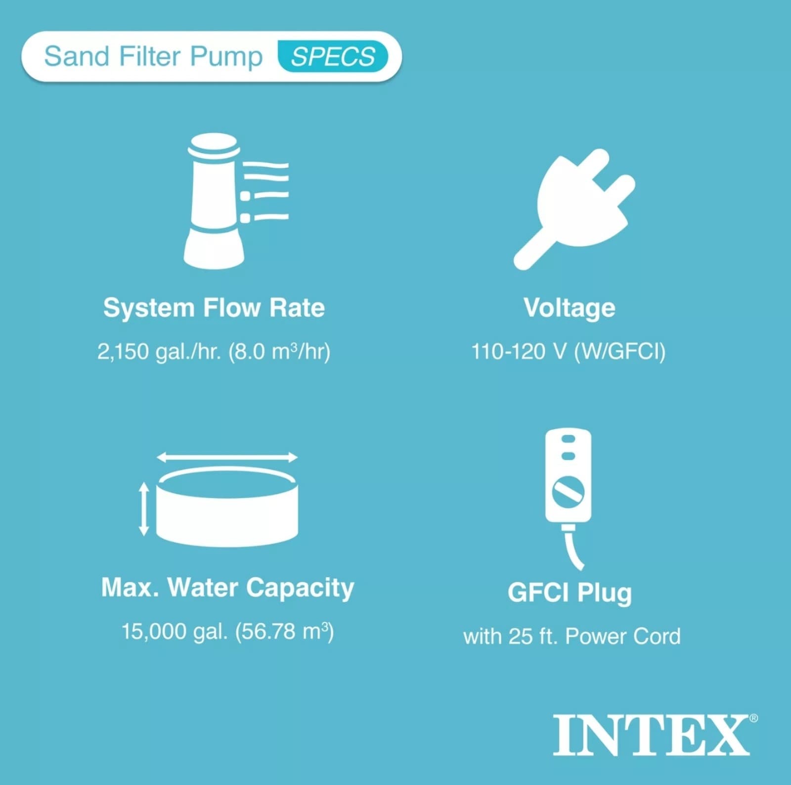Intex sx1500 Sand Filter Pool Pump A1012 - Thumbnail 4