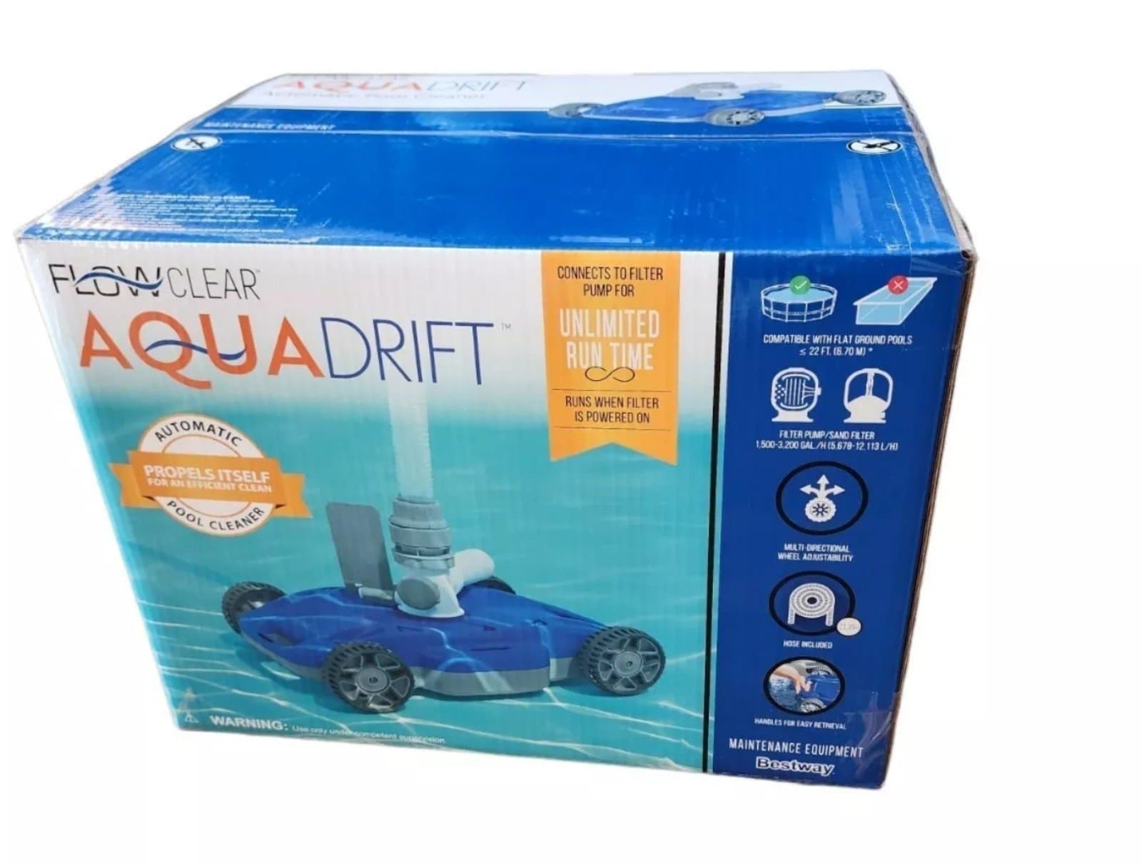 Bestway Above Ground Swimming Pool Vacuum FlowClear AquaDrift Blue A1013 - Image 1