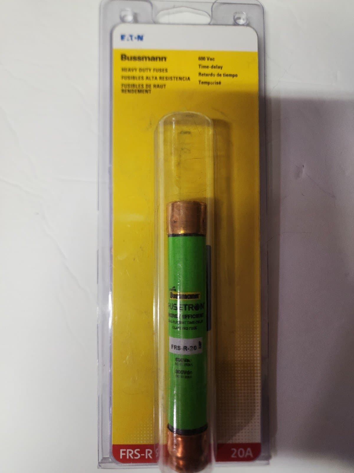 Bussmann FRS-R-20 (FRSR-20, BP/FRS-R-20) 20 Amp (20A) 600V Fusetron Dual Element - Image 1