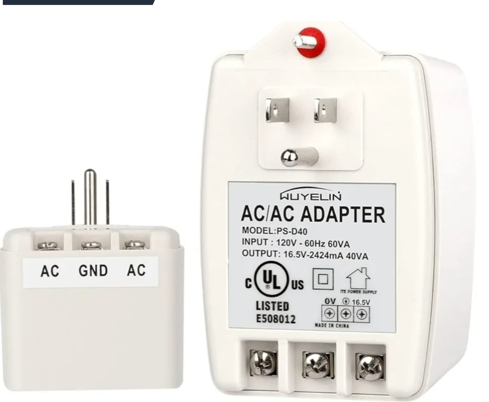 Plug-in Transformer Compatible with All Doorbells & Security Pane - Thumbnail 3