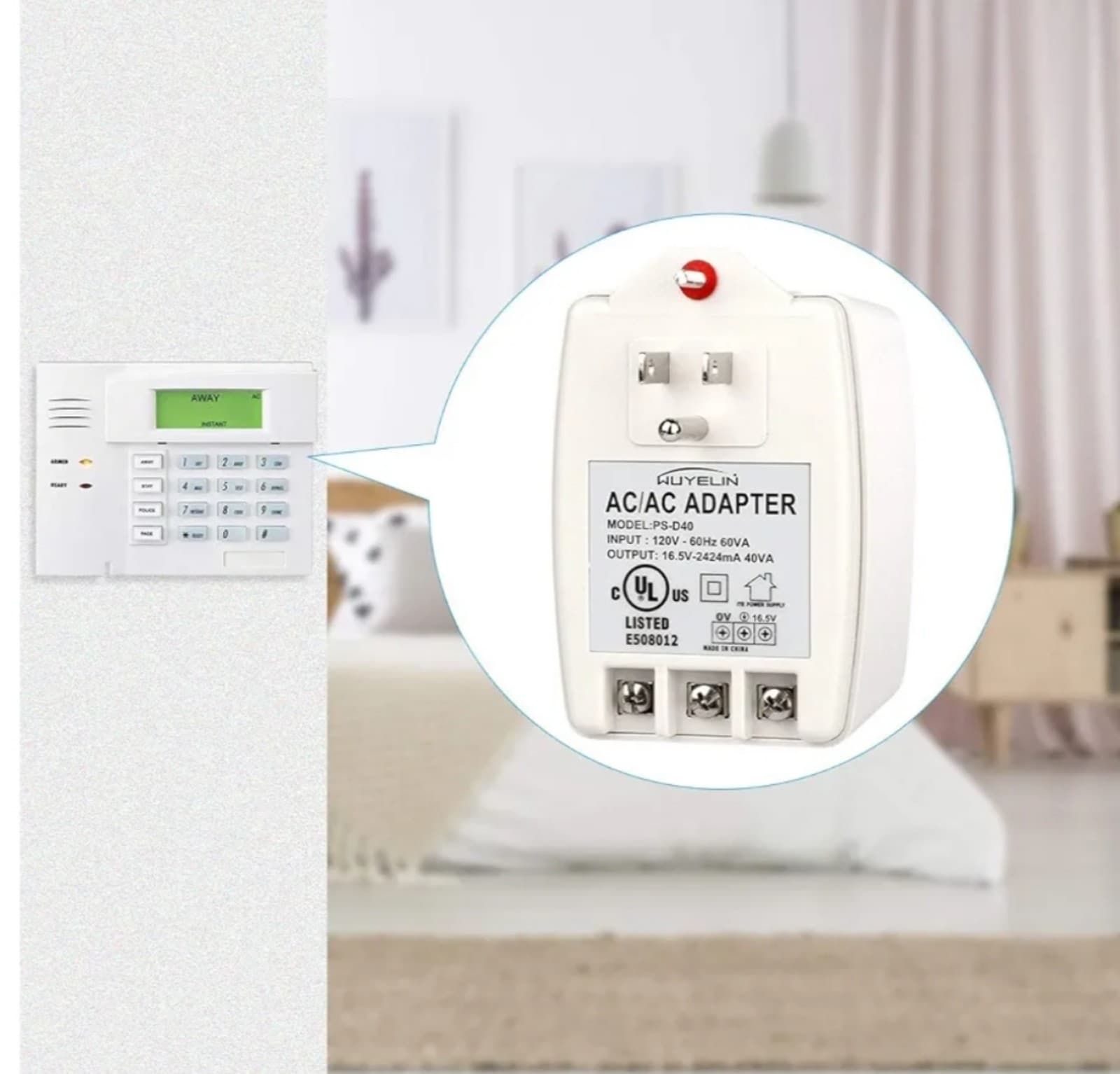 Plug-in Transformer Compatible with All Doorbells & Security Pane - Thumbnail 6