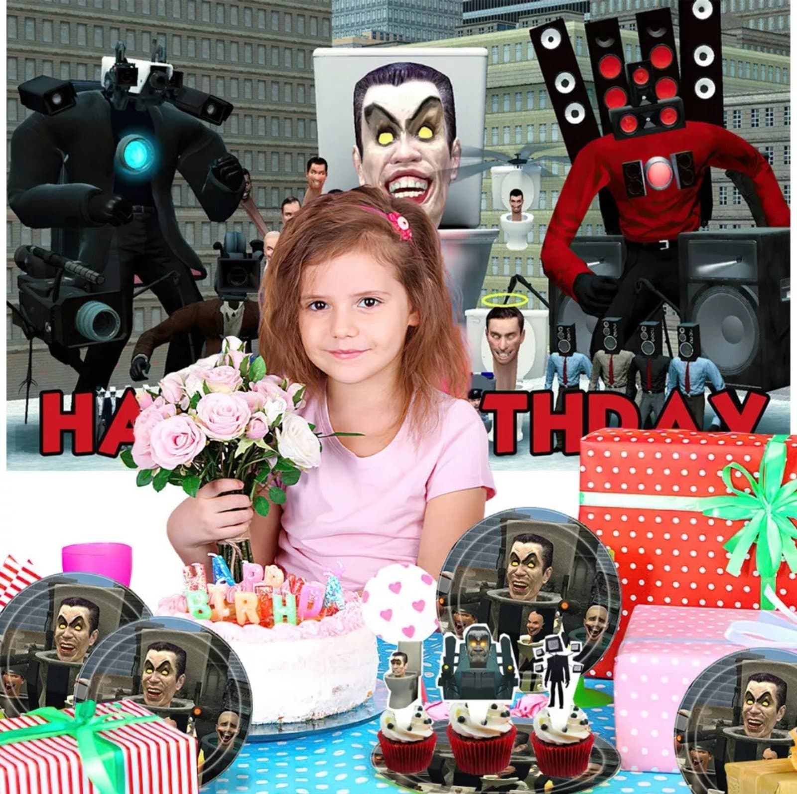 Skibidi Toilet Party Supplies Birthday Decoration Set - Thumbnail 7