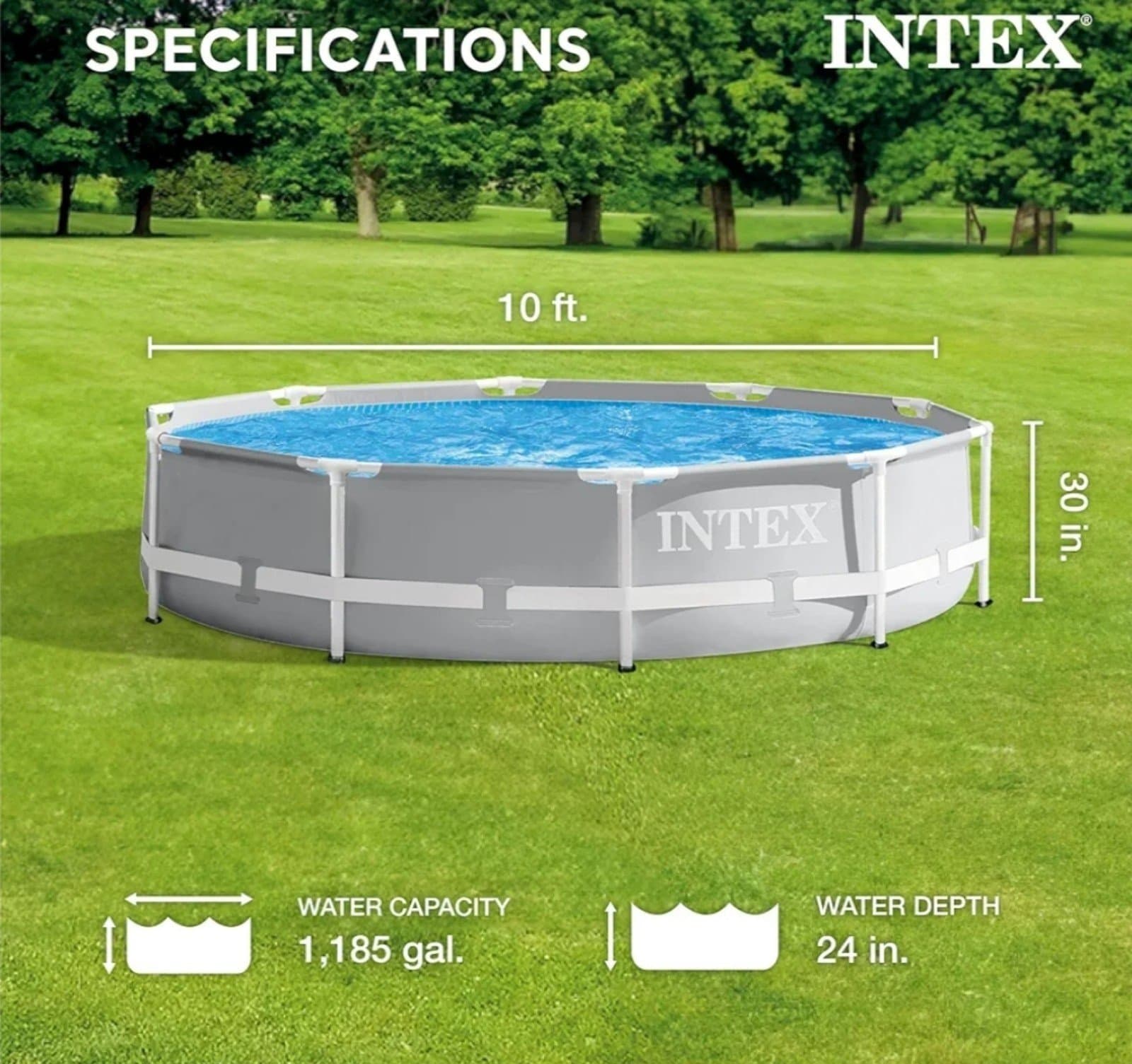 Intex 10ft Prism Metal Frame Pool D1005 - Thumbnail 2