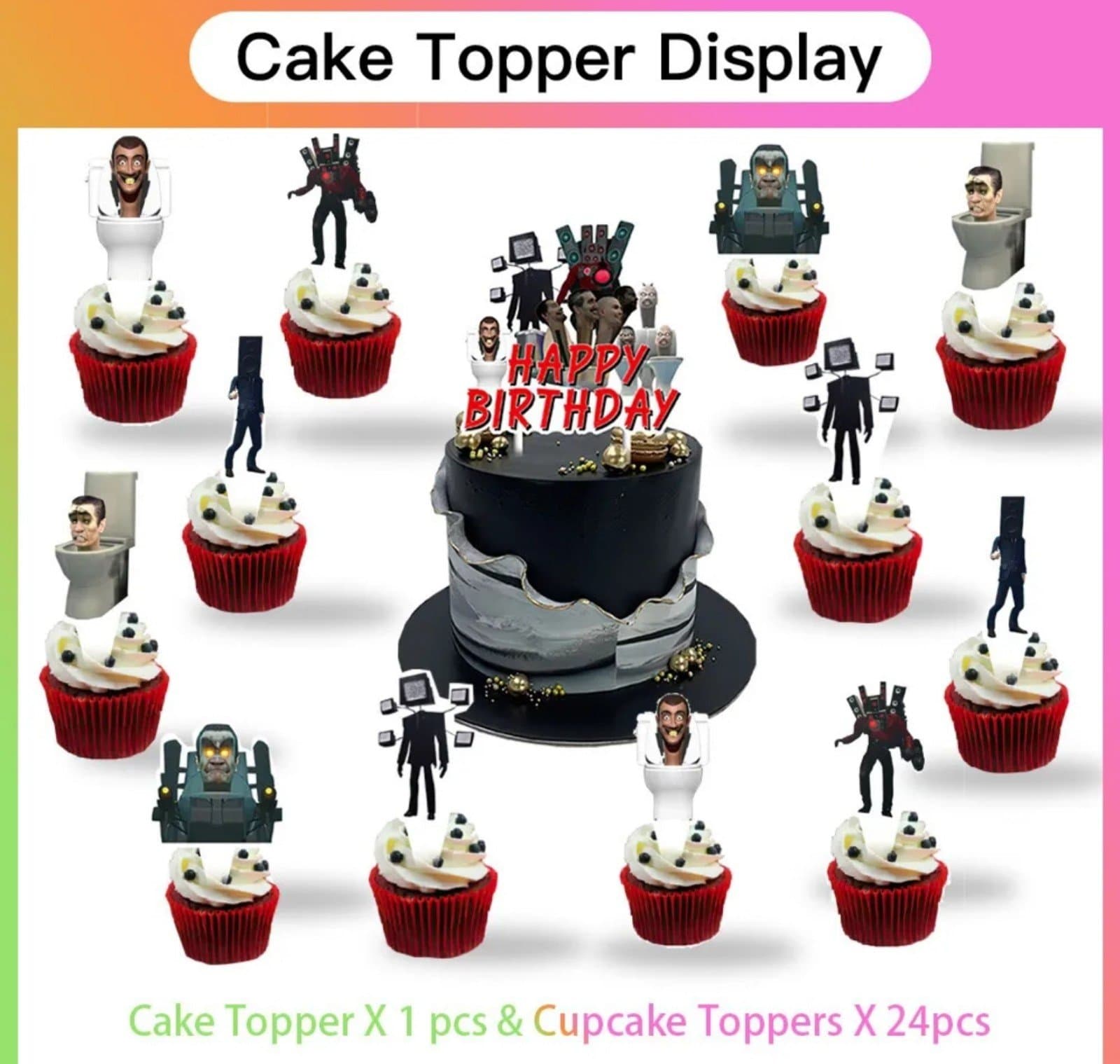 Skibidi Toilet Party Supplies Birthday Decoration Set - Thumbnail 6