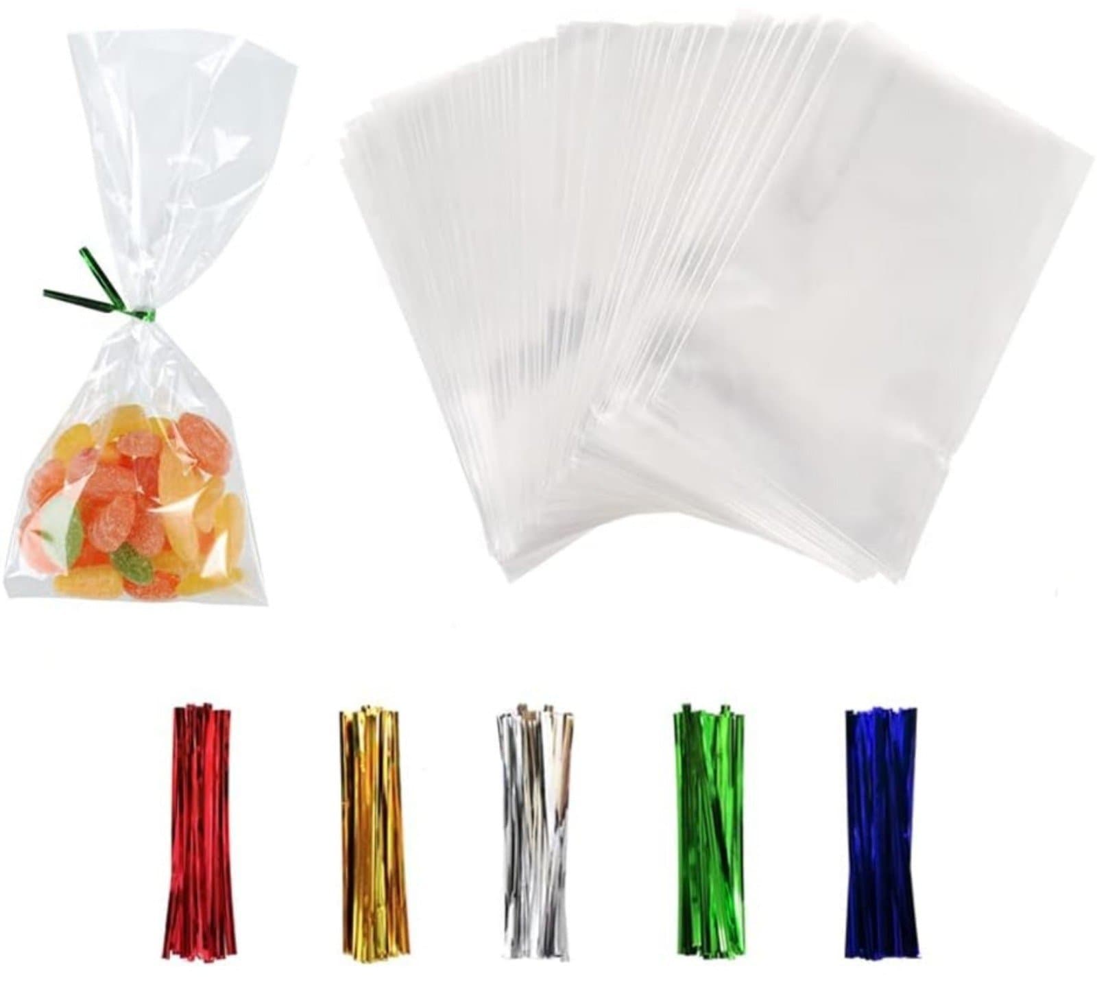 Cellophane Bags 100ct 4" x 6" with Twist Ties - Image 1